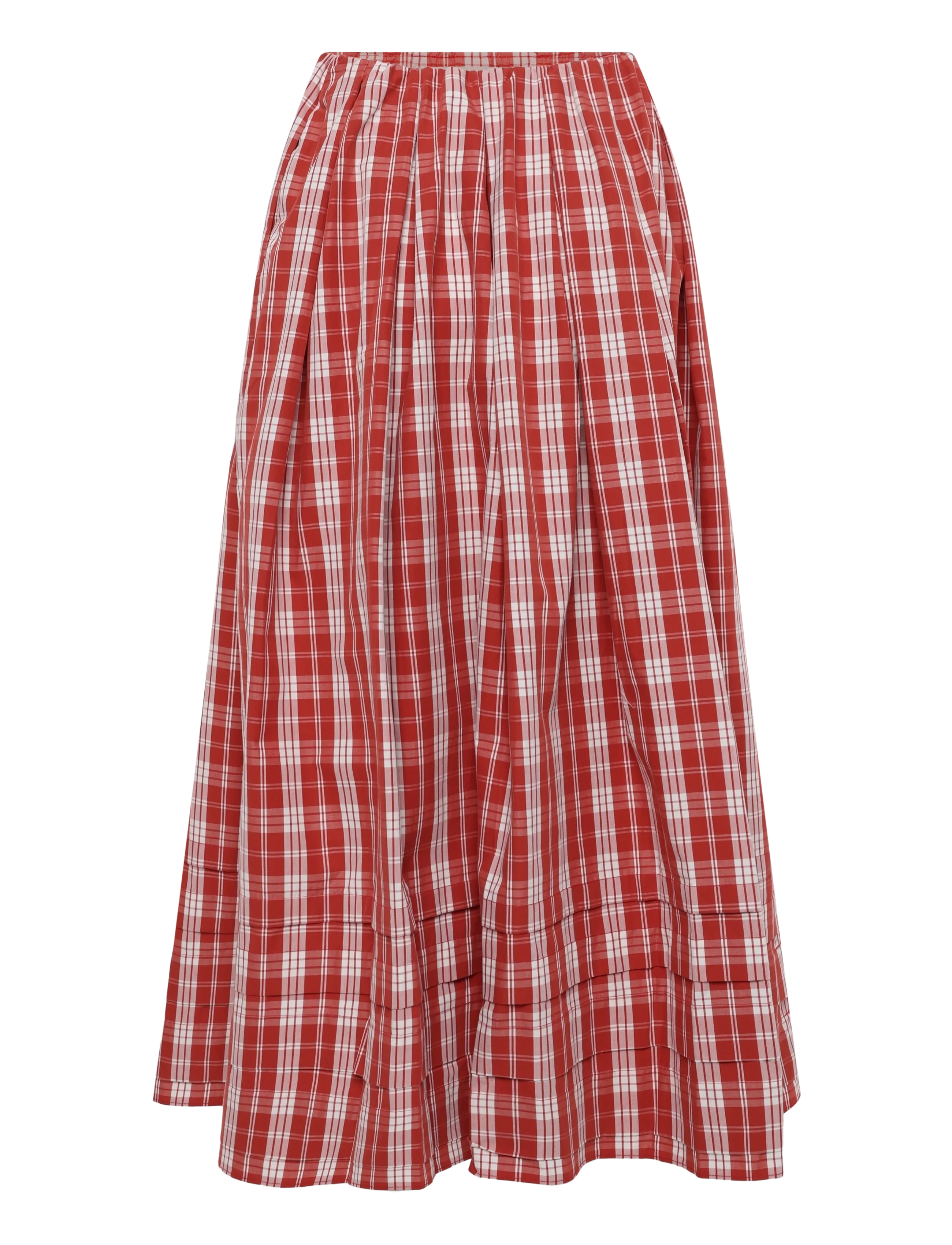 Faithfull The Brand CALES SKIRT - Bis zu 25% Rabatt - INES CHECK TERRA ROSSO / red