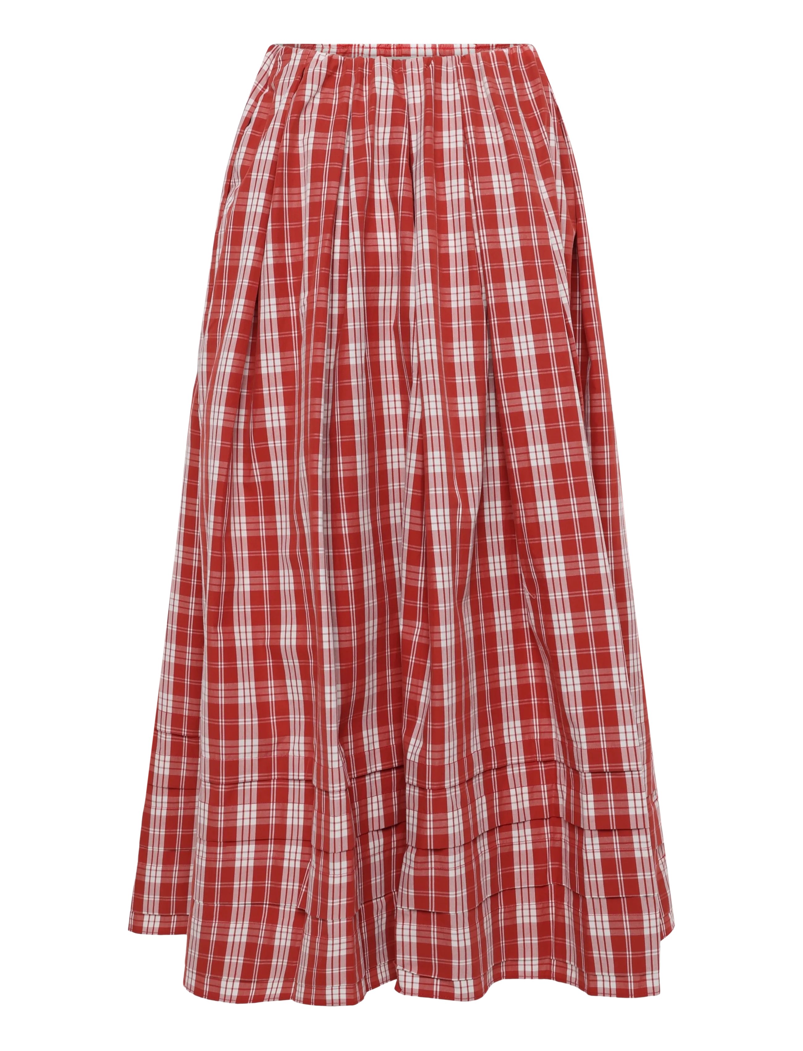 Faithfull The Brand - CALES SKIRT - faltenröcke - ines check terra rosso - 1
