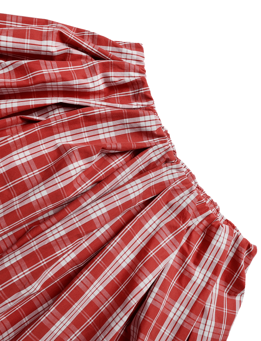 Faithfull The Brand - CALES SKIRT - faltenröcke - ines check terra rosso - 2