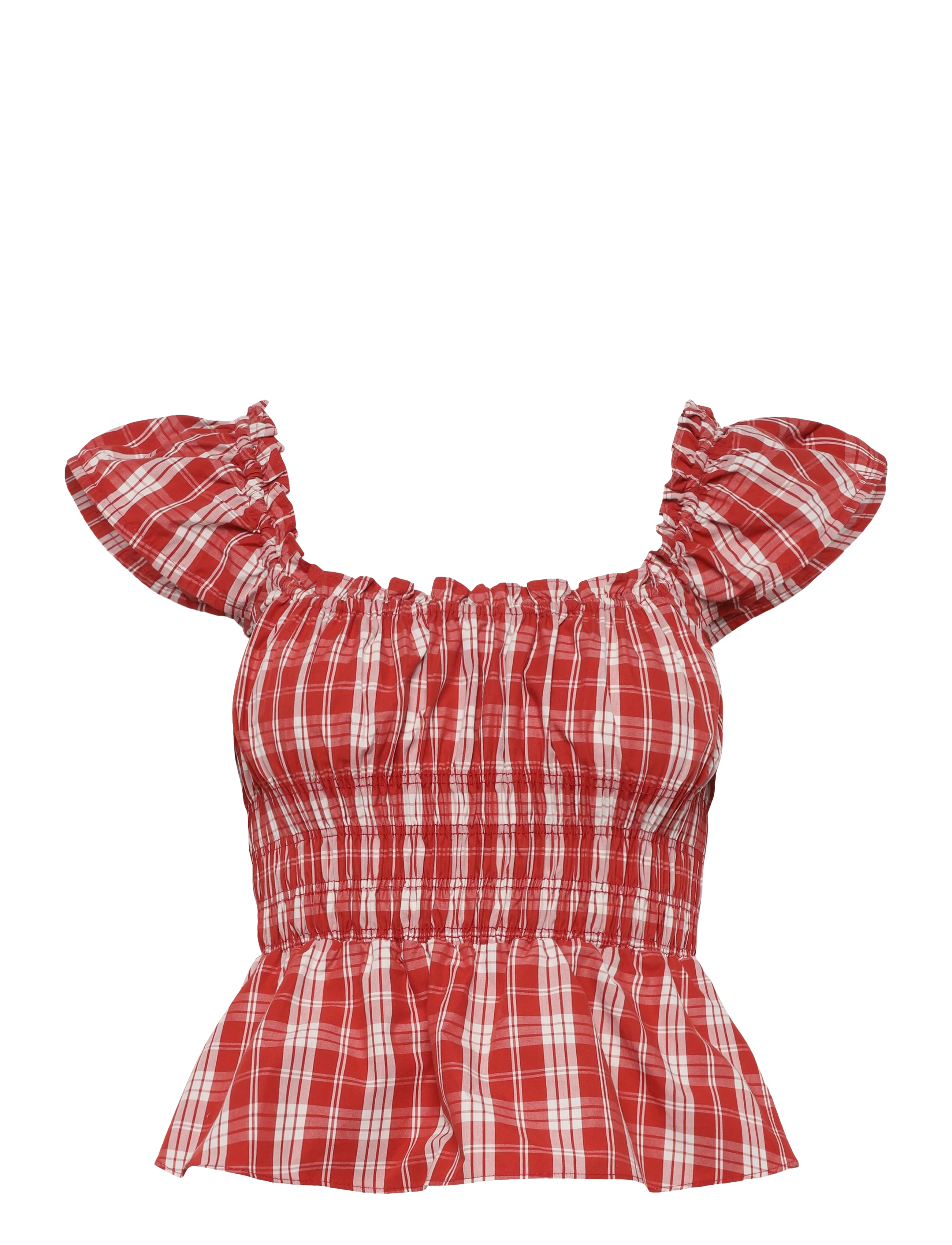 Faithfull The Brand JANNE TOP - Bis zu 25% Rabatt - INES CHECK TERRA ROSSO / red