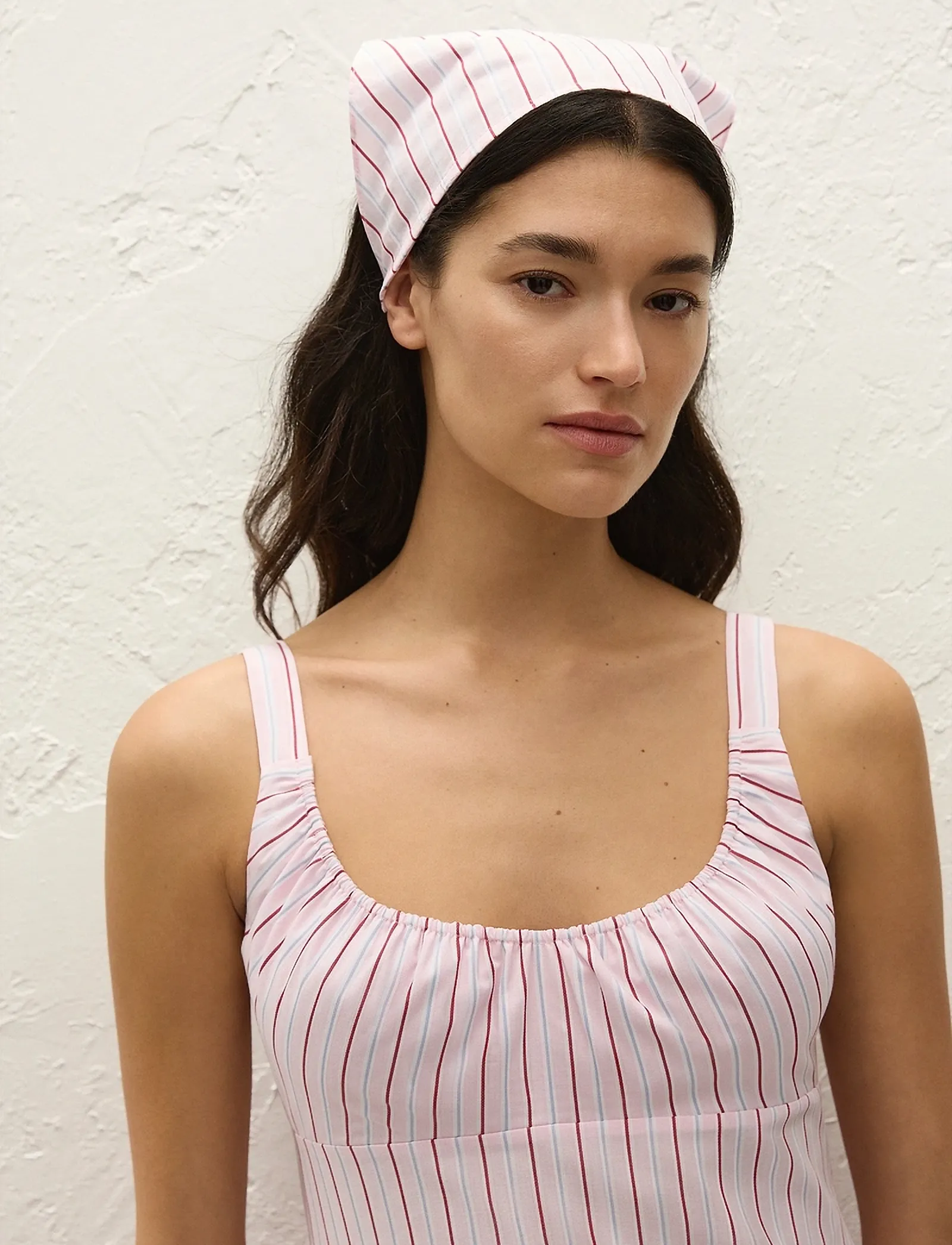 Faithfull The Brand LUCIA HEAD SCARF - Uus - FIORI STRIPE PALAZZO / pink/rose