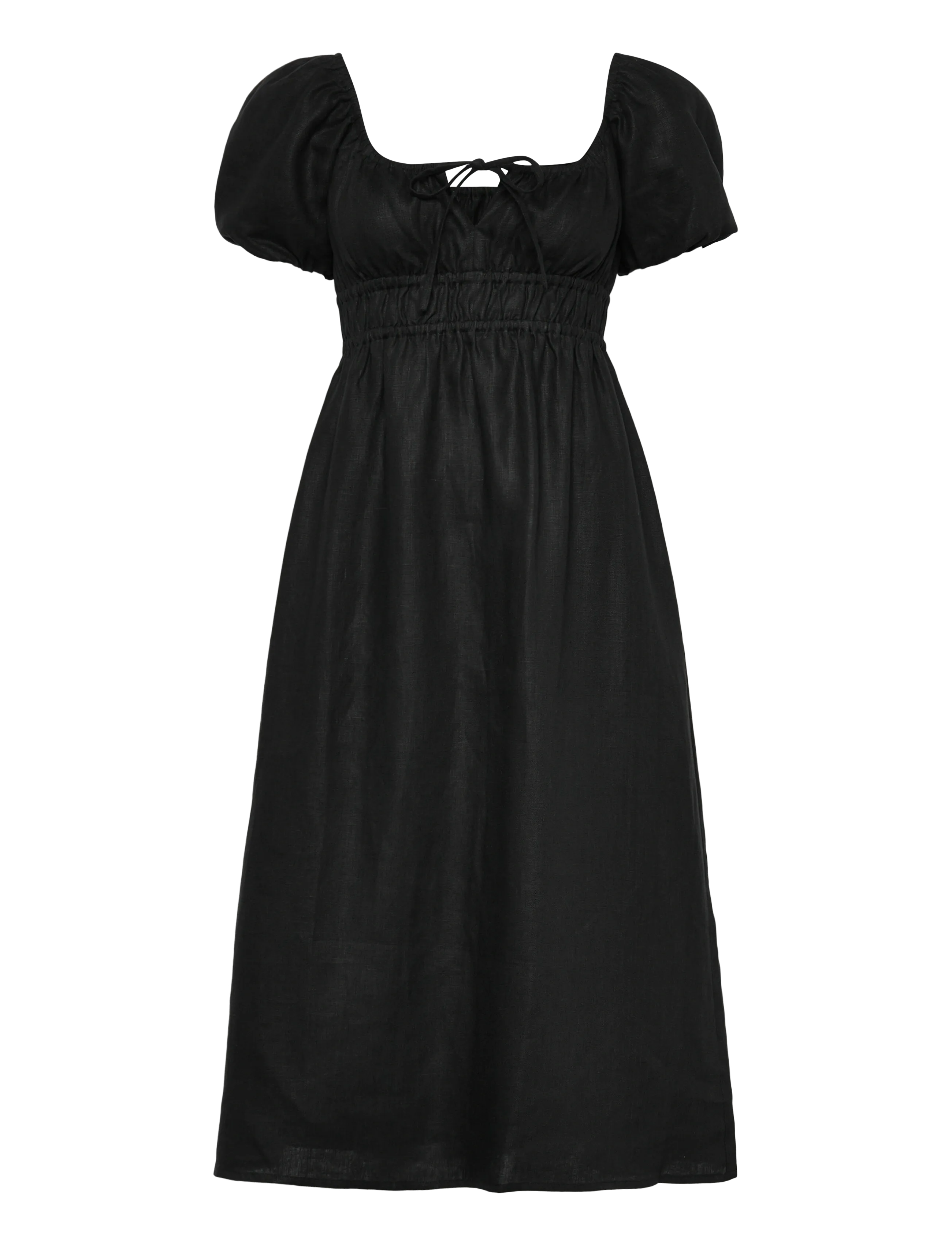 Faithfull The Brand BRIGITTE MIDI DRESS - Kläder - BLACK / black