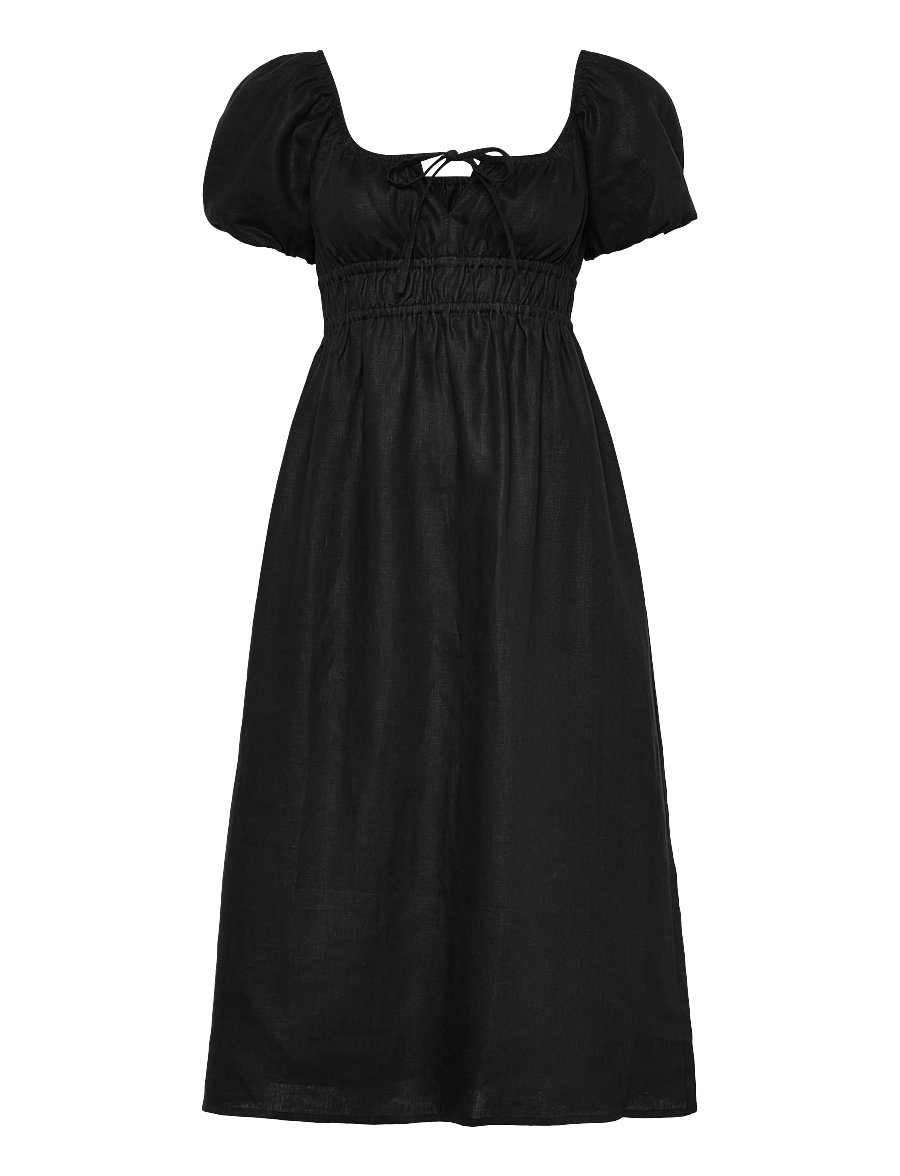 Faithfull The Brand - BRIGITTE MIDI DRESS - konfirmationstøj - black - 1