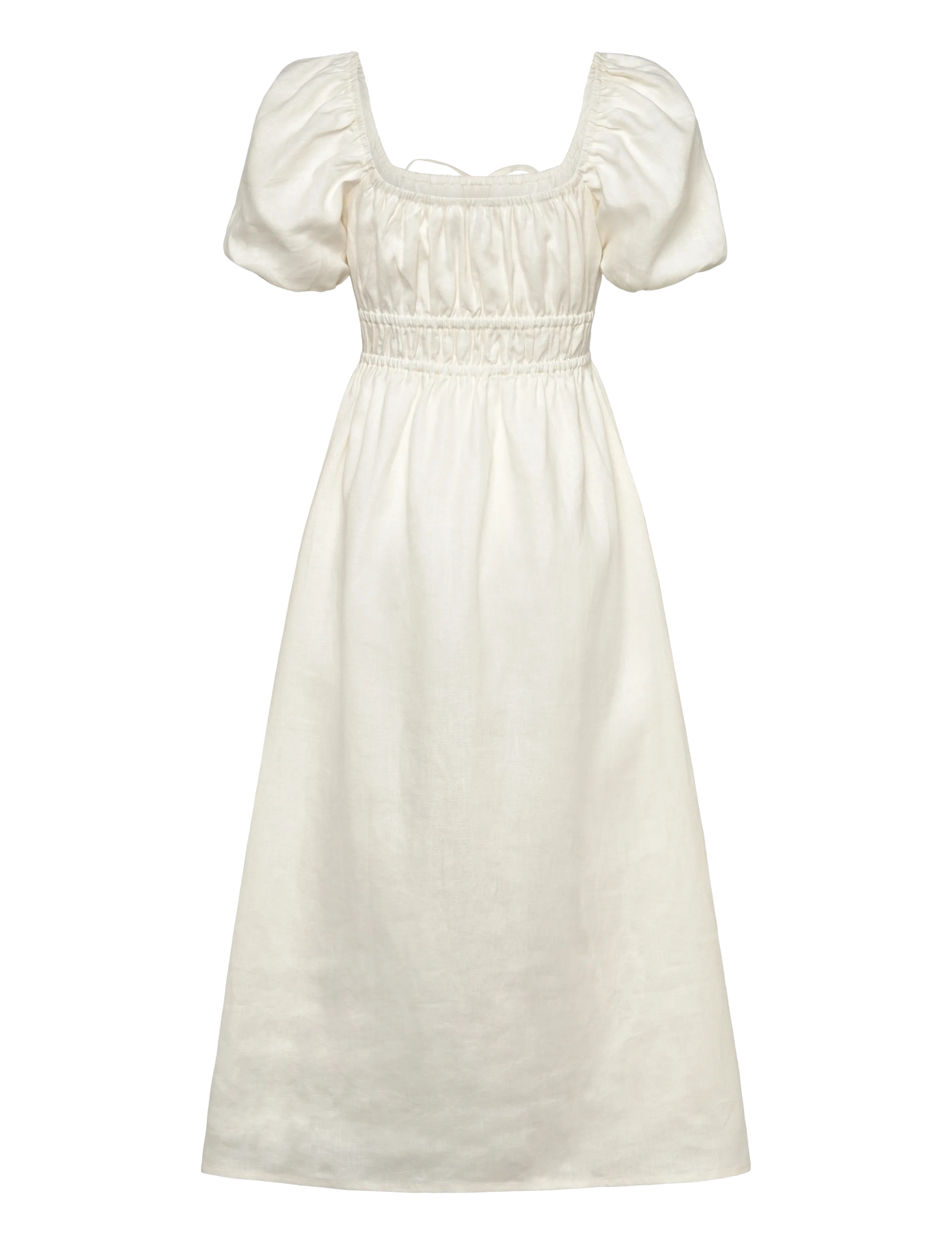 Faithfull The Brand - BRIGITTE MIDI DRESS - konfirmationstøj - white - 2