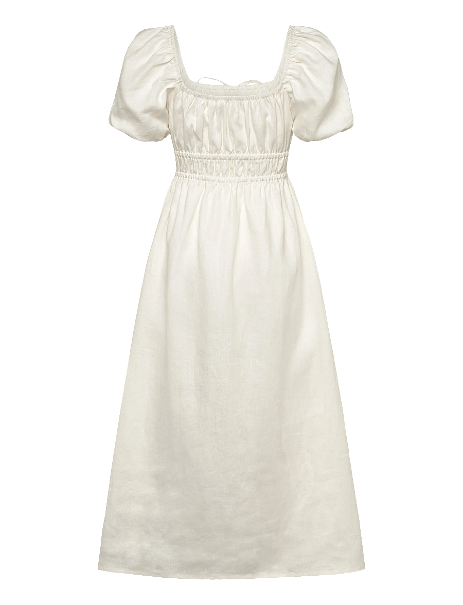 Faithfull The Brand - BRIGITTE MIDI DRESS - konfirmationstøj - white - 2