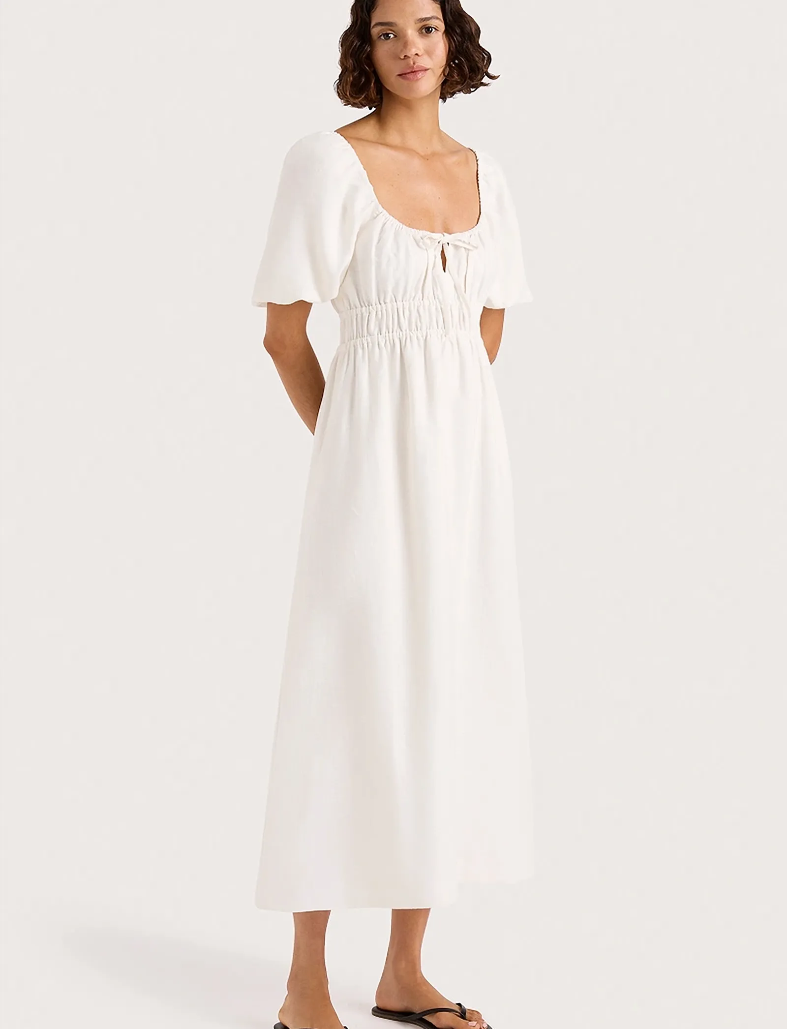 Faithfull The Brand - BRIGITTE MIDI DRESS - konfirmationstøj - white - 3
