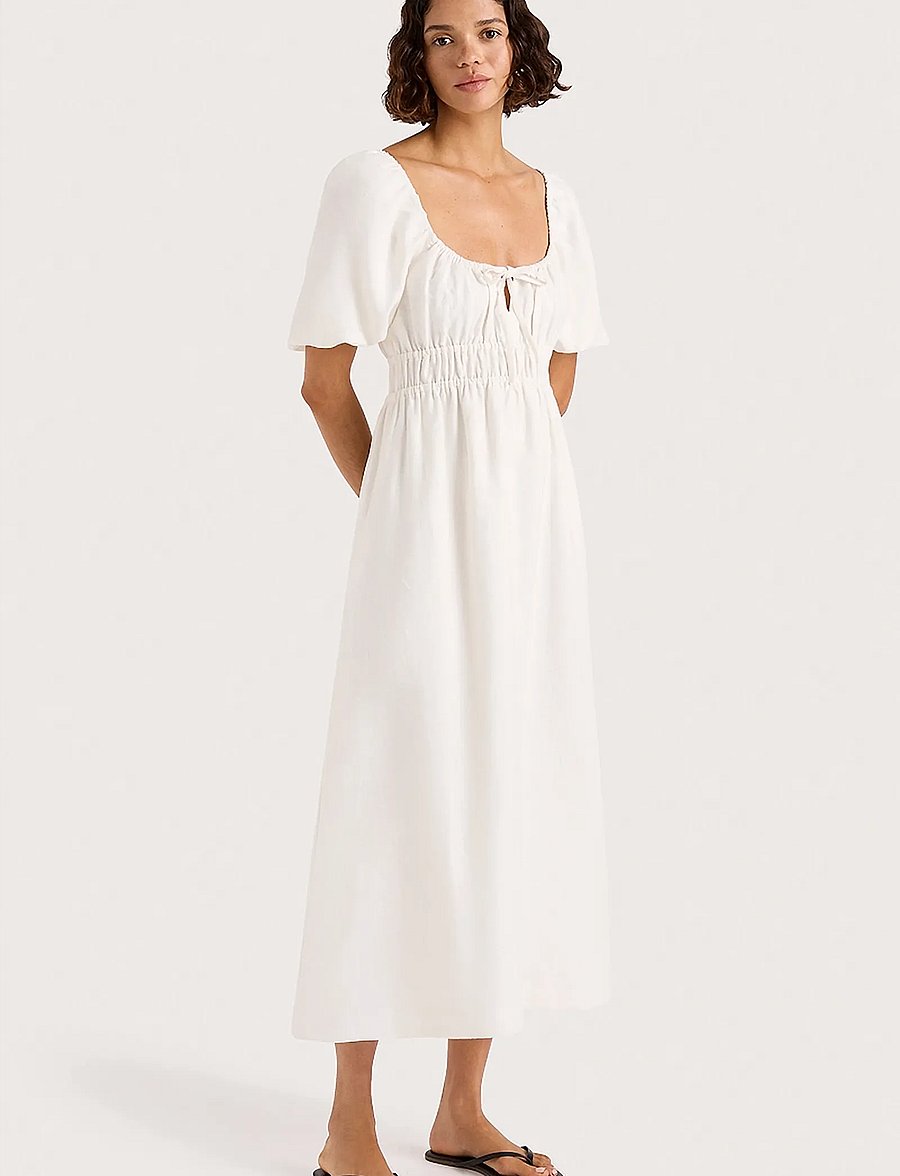 Faithfull The Brand - BRIGITTE MIDI DRESS - konfirmationstøj - white - 3