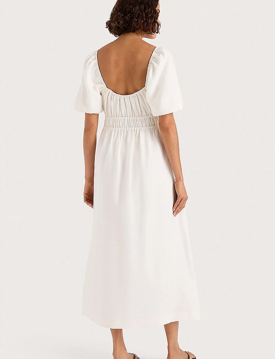 Faithfull The Brand - BRIGITTE MIDI DRESS - konfirmationstøj - white - 4
