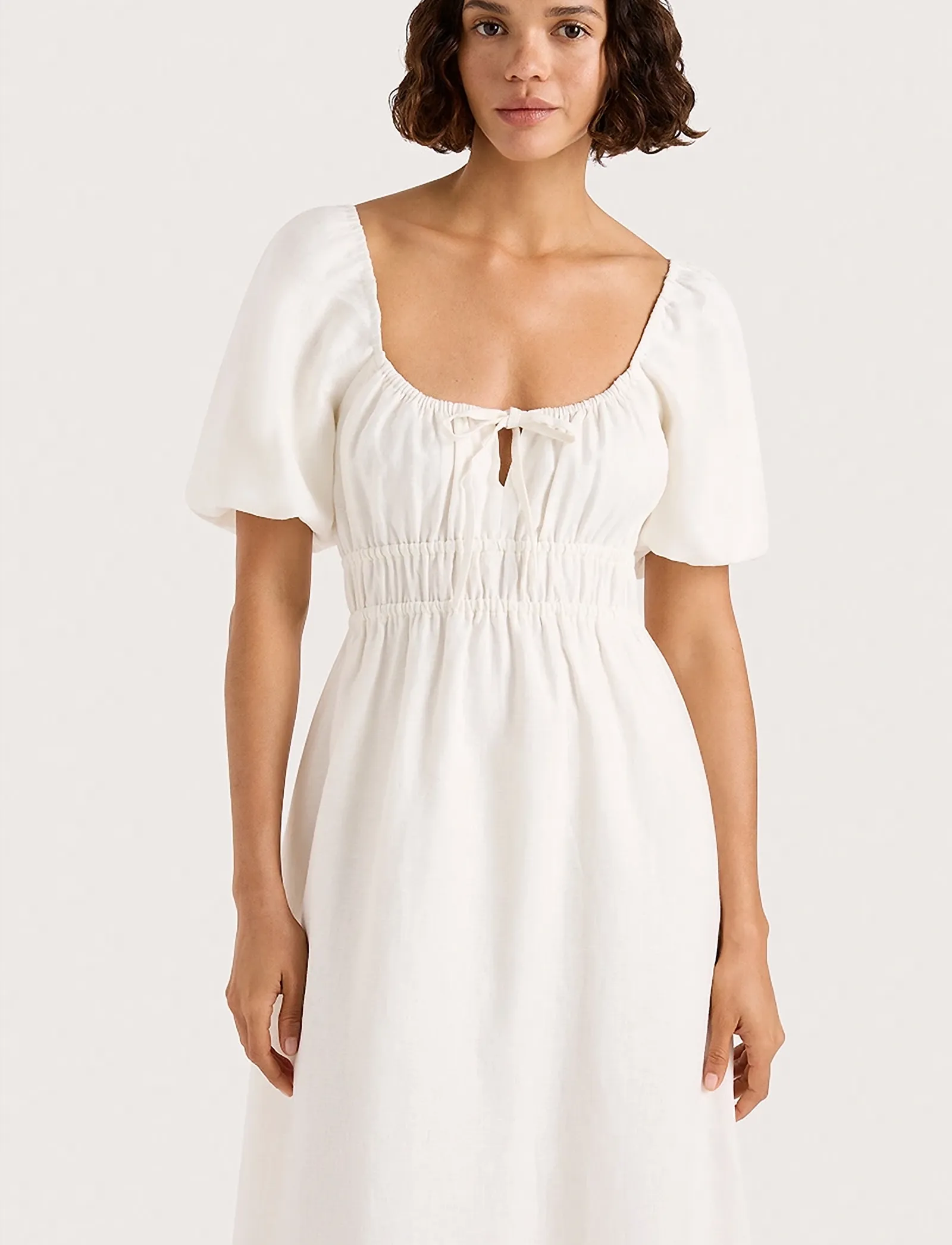Faithfull The Brand - BRIGITTE MIDI DRESS - konfirmationstøj - white - 5