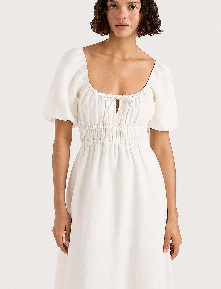 Faithfull The Brand - BRIGITTE MIDI DRESS - konfirmationstøj - white - 5