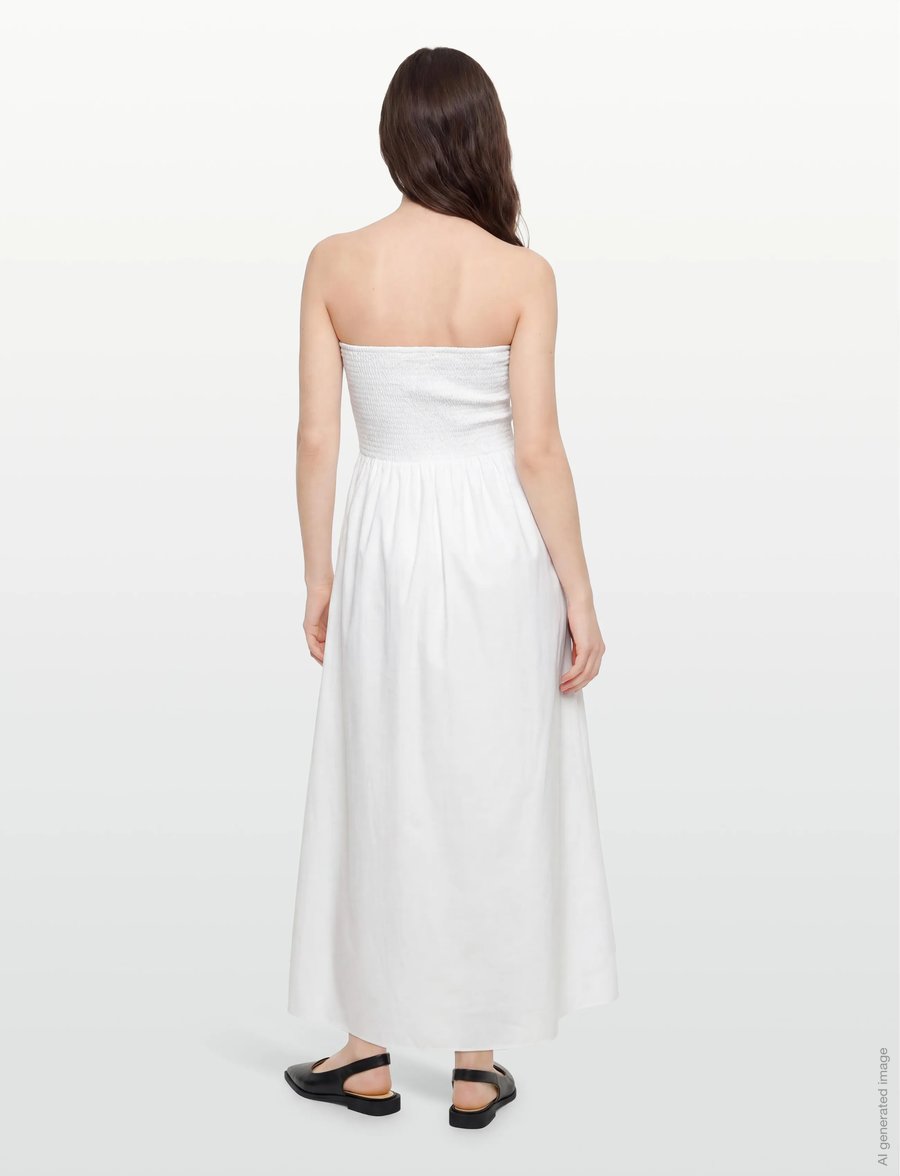 Faithfull The Brand - JAMIE MIDI DRESS - confirmation - white - 4