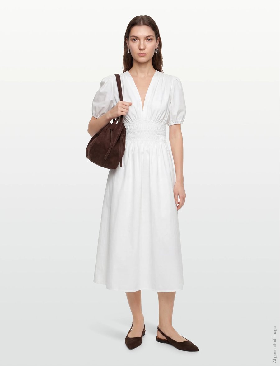Faithfull The Brand - GRACE MIDI DRESS - white - 0