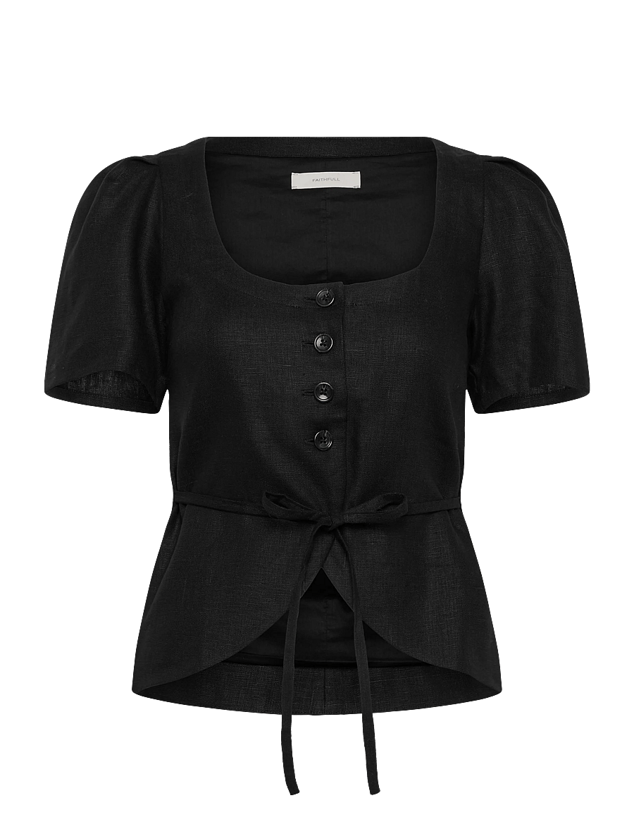 Faithfull The Brand - AUDREY VEST - blouses à manches courtes - black - 0