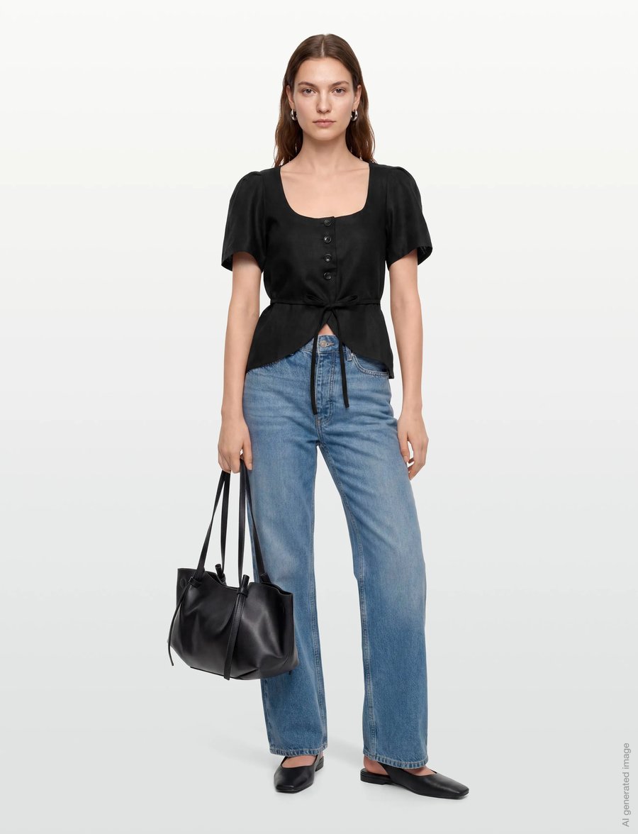 Faithfull The Brand - AUDREY VEST - kortærmede bluser - black - 0