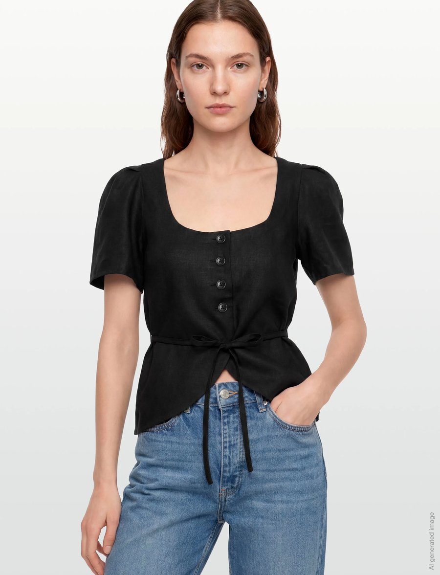 Faithfull The Brand - AUDREY VEST - kortærmede bluser - black - 3