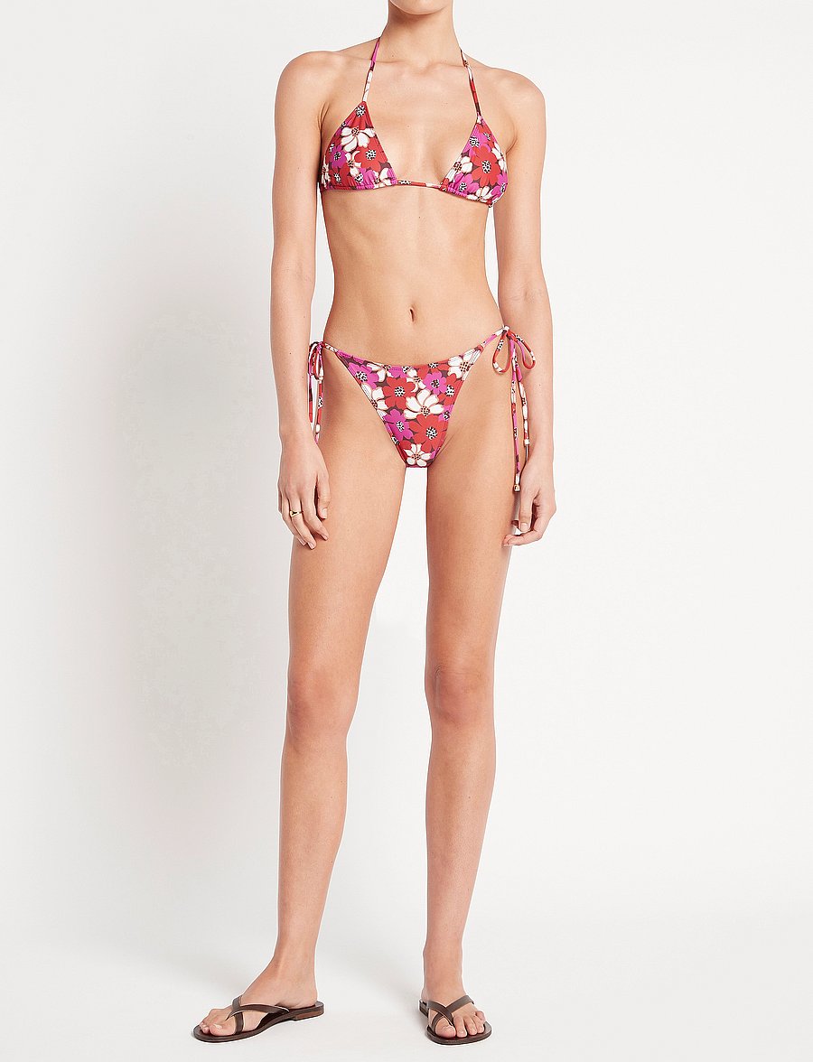 Faithfull The Brand - LEO BIKINI BOTTOMS - bikinis mit seitenbändern - li reni floral print-fuchsia - 0