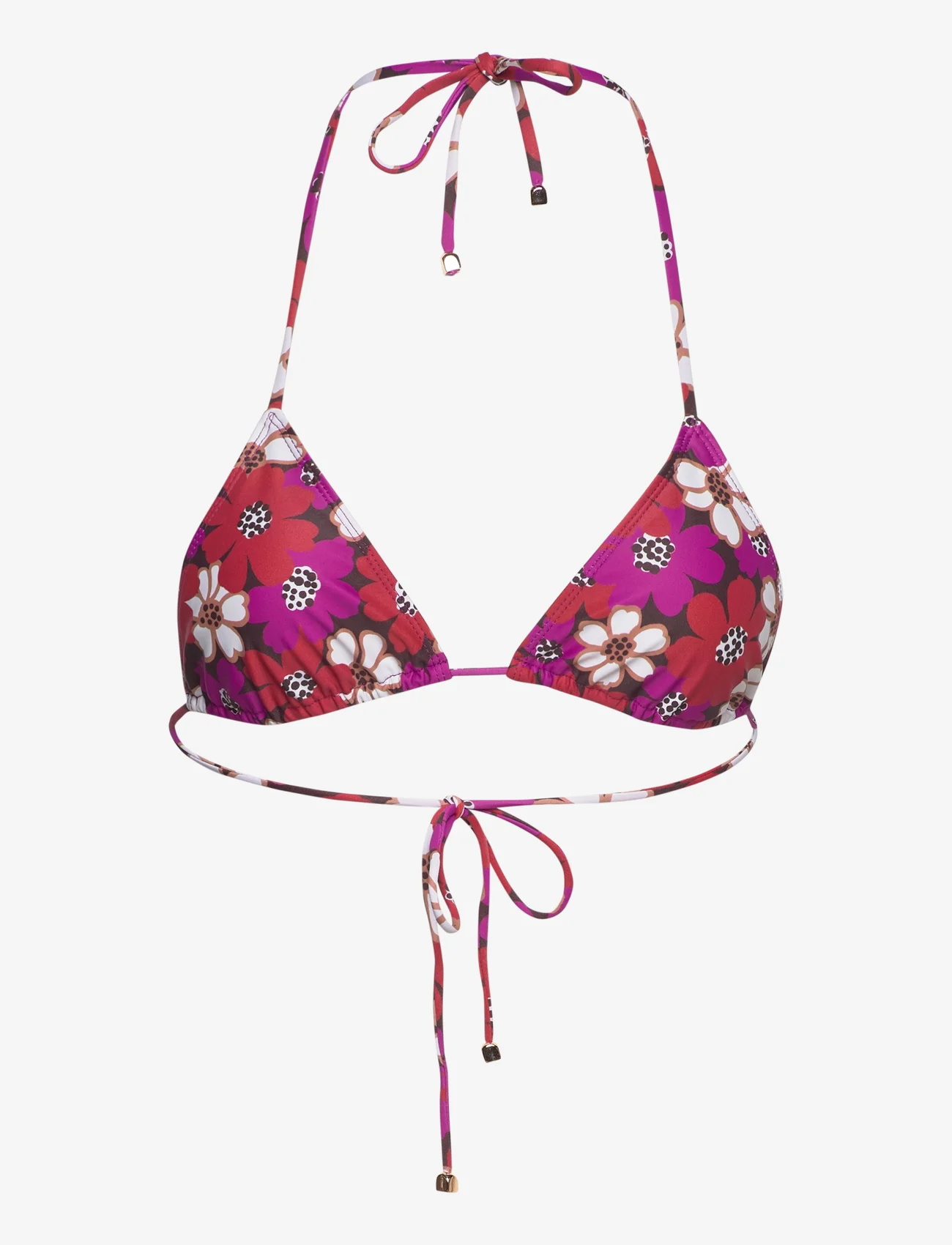 Faithfull The Brand - RUE BIKINI TOP - triangle bikinis - li reni floral print-fuchsia - 0