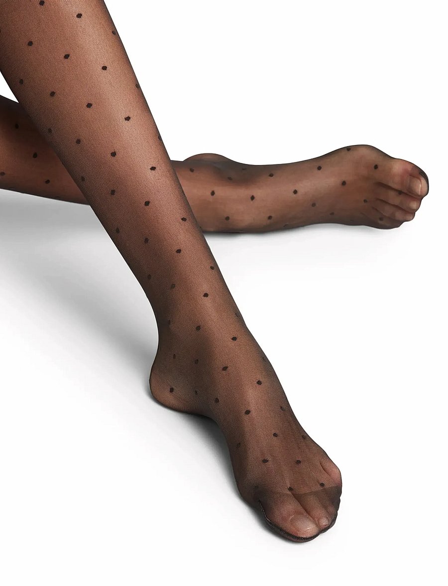 Falke Women - Dot 15 Denier Transparent matt - særlige begivenheder - black - 5