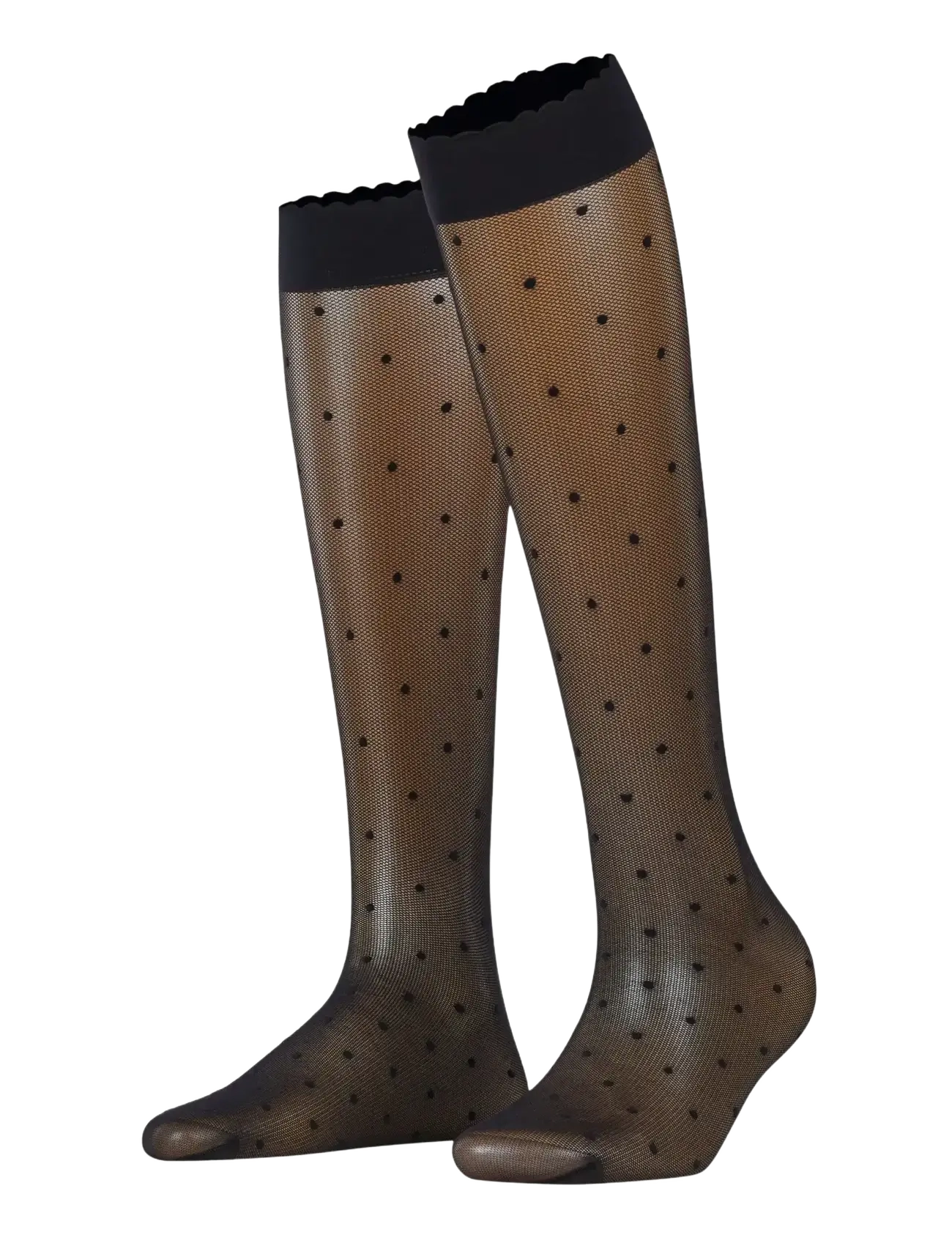 Falke Women Dot 15 Denier Transparent matt - Knæstrømper - BLACK / black