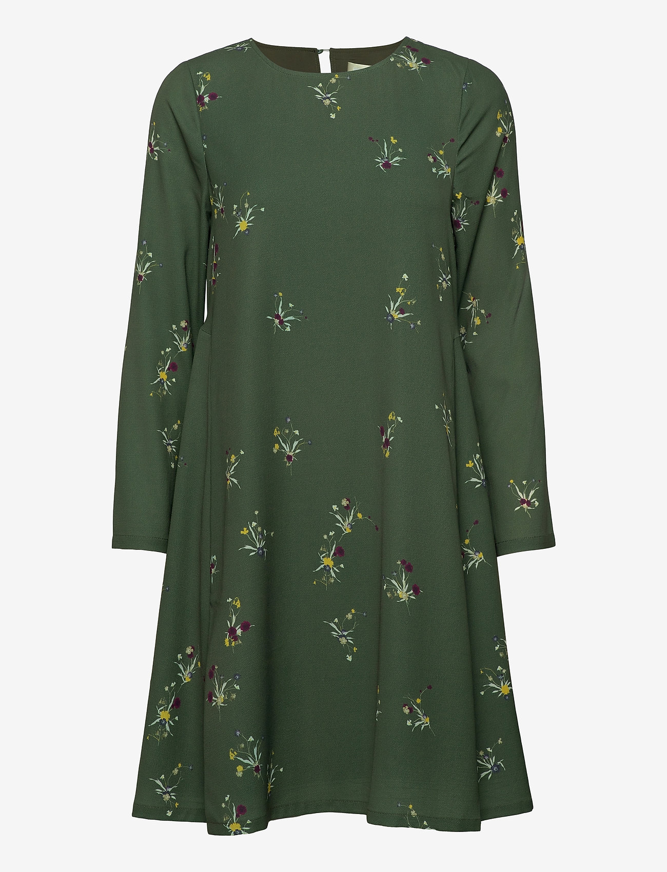 Fall Winter Spring Summer - Torn - vidutinio ilgio suknelės - ikebana flower mini olive - 0
