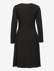 Fall Winter Spring Summer - I Don´t Textured Dress - midi dresses - jet black - 1