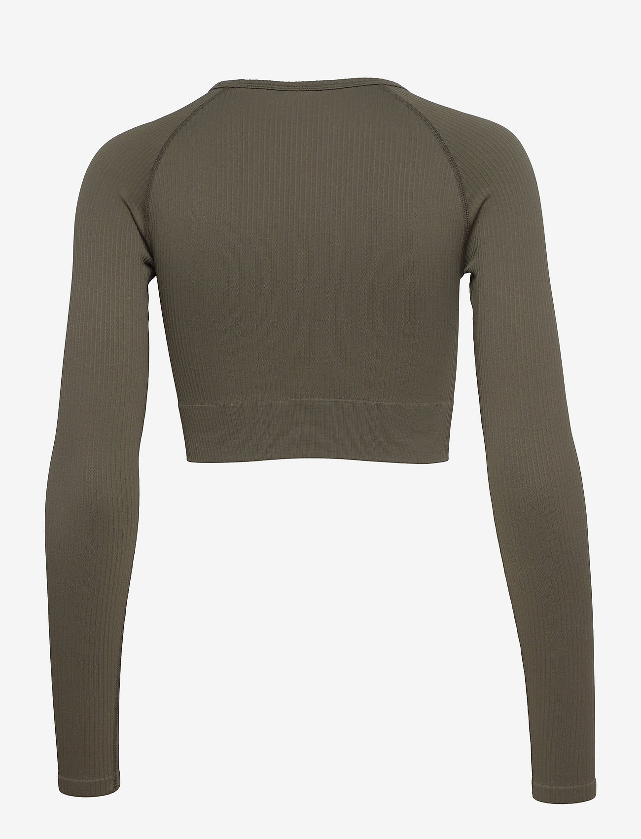 Famme - Ribbed Seamless Crop LS - green - 1