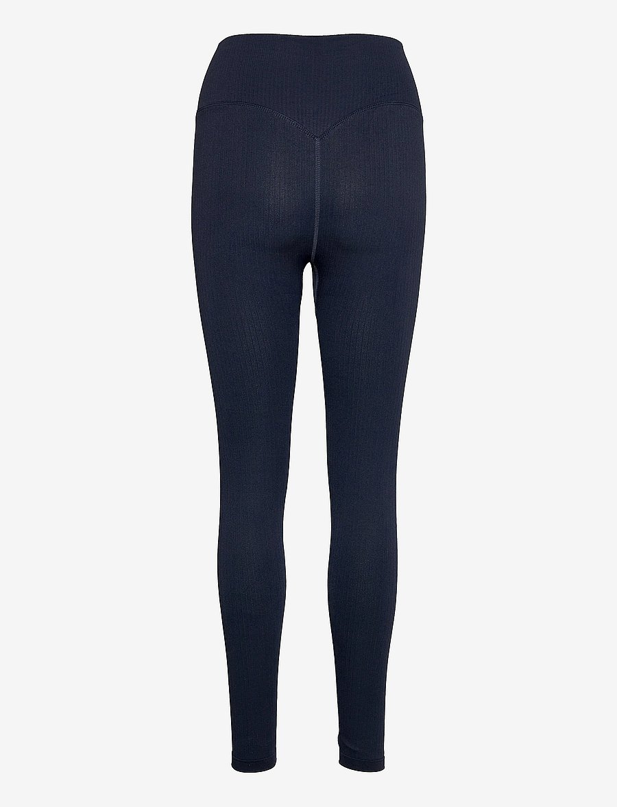 Famme - Ribbed Seamless Tights - saumlausar sokkabuxur - navy blue - 1