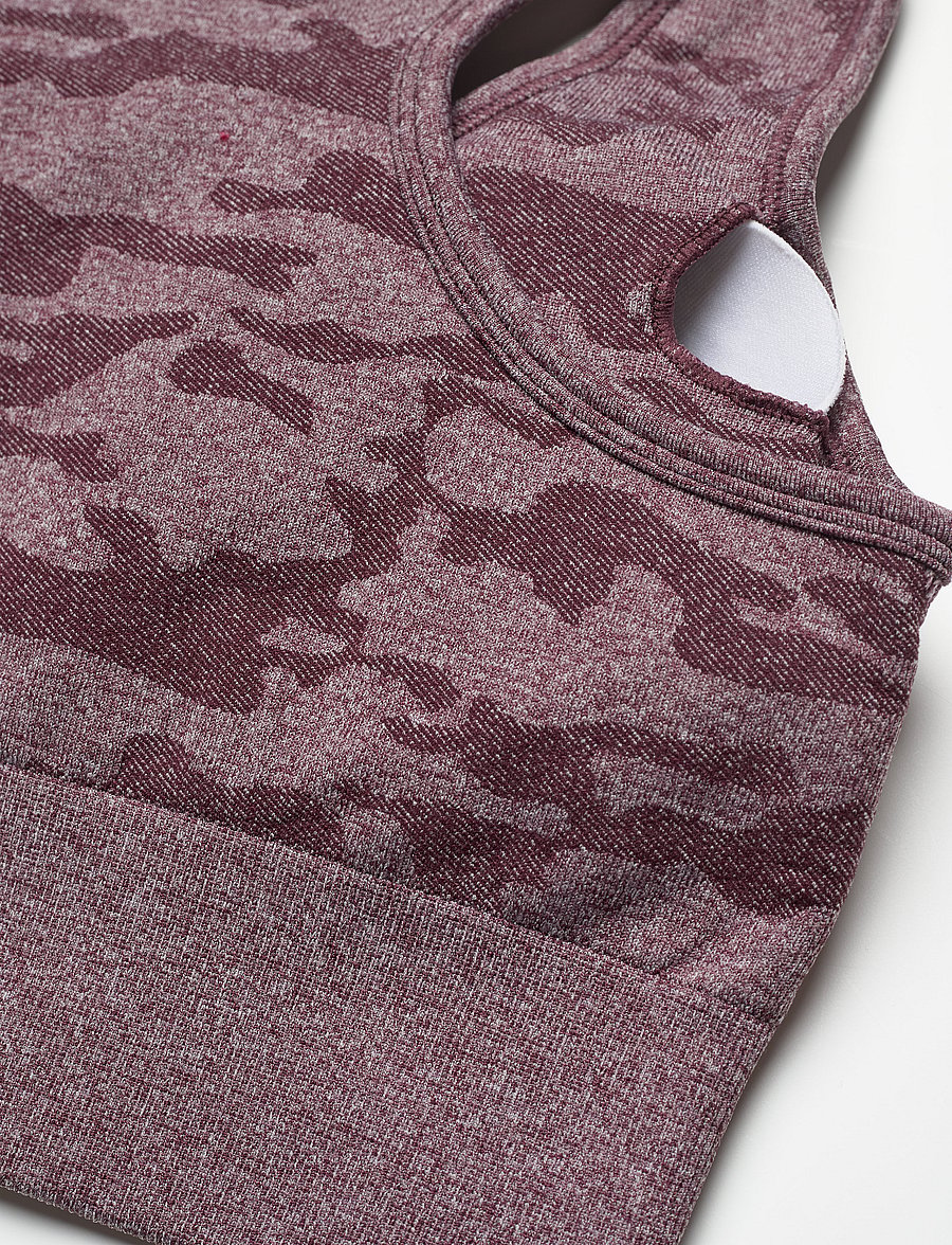 Famme - Camo Sports Bra - medium støtte - dark red - 2