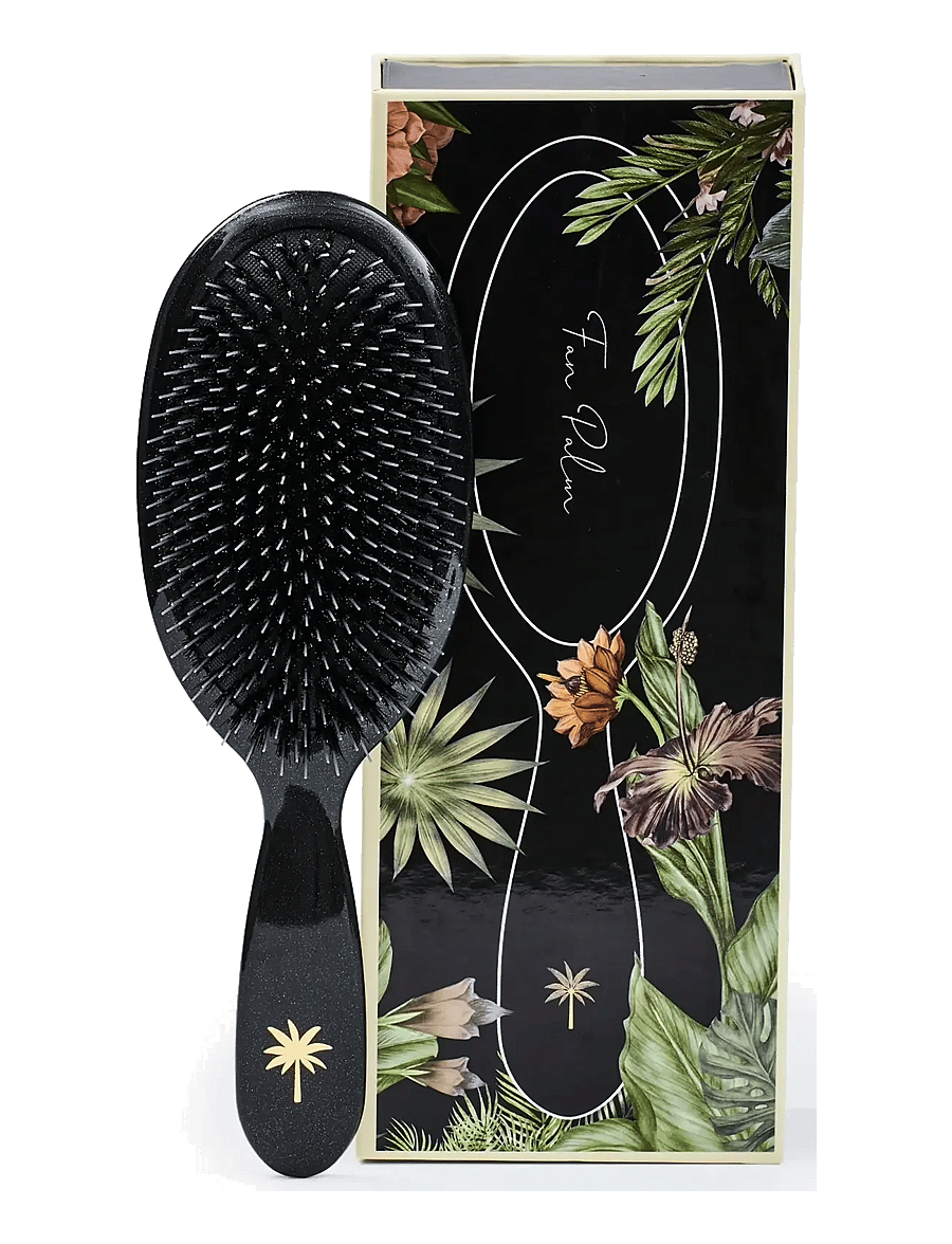 Fan Palm - Stardust Large - detangling harjad - black w/glitter - 1
