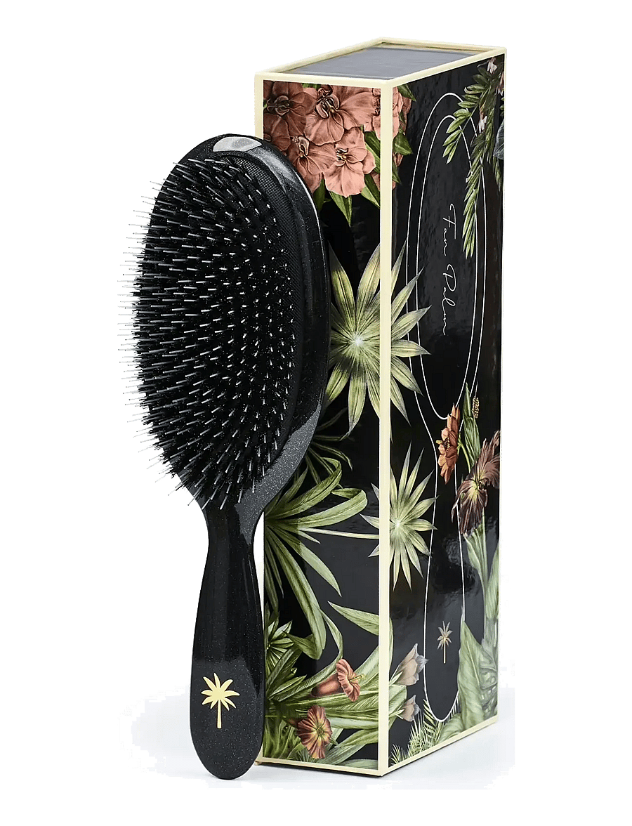 Fan Palm - Stardust Large - detangling harjad - black w/glitter - 2
