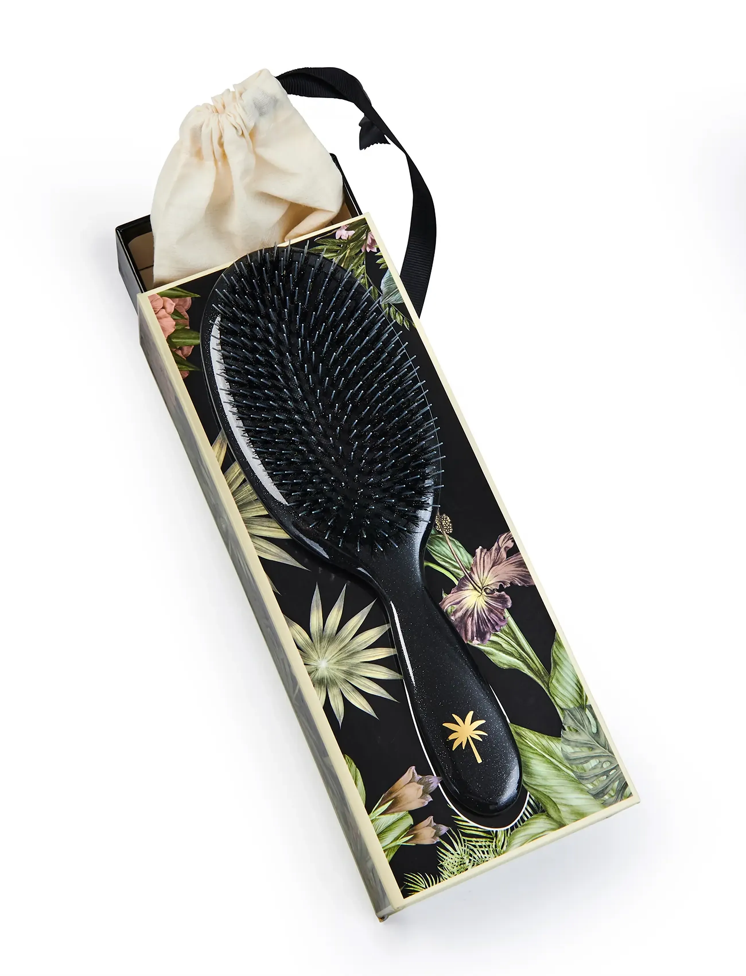 Fan Palm Stardust Large, One Size, Hair Brushes & Combs, Schwarz - Detangling Brush, Beauty
