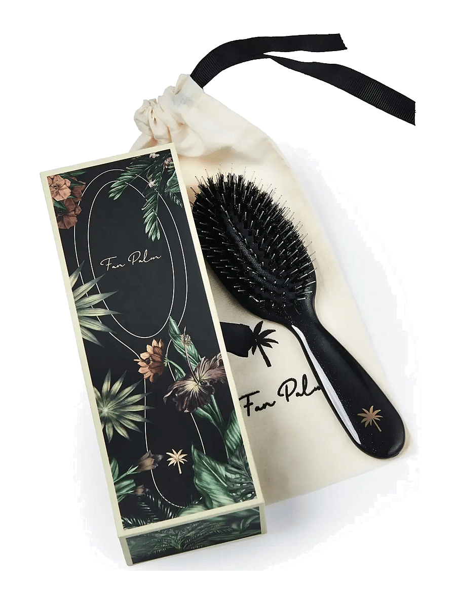 FANPALM - Stardust Small - detangling harjad - black w/glitter - 1