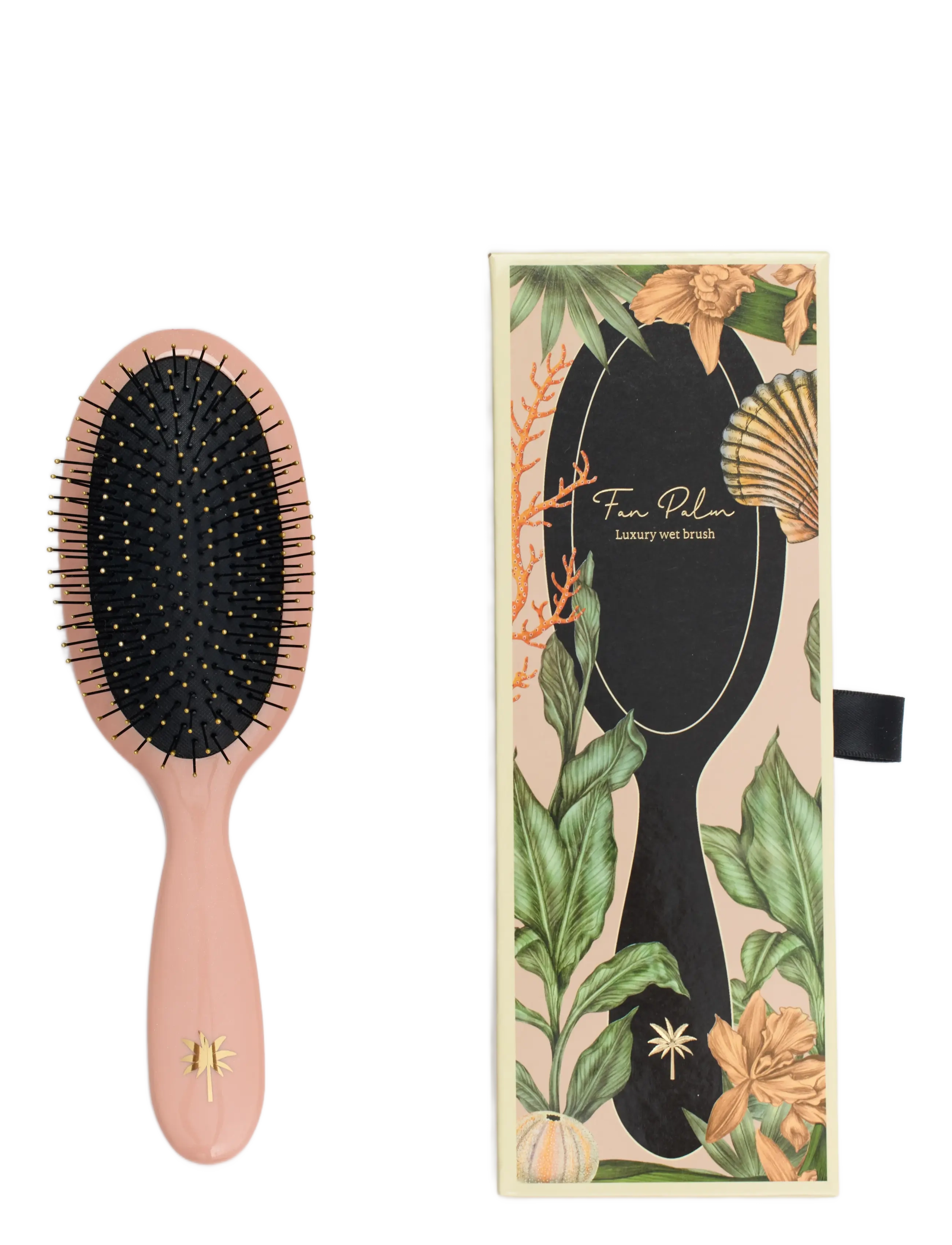 Fan Palm Beach Flower Medium - Hårbørster & Kamme - ROSE W/GLITTER / pink/rose
