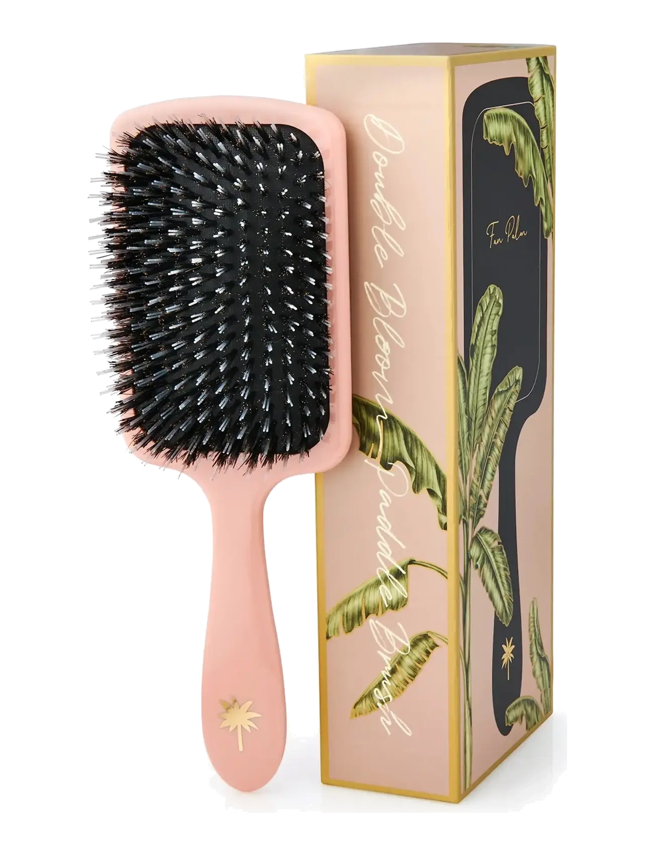 Fan Palm Double Bloom Paddle Large, One Size, Hair Brushes & Combs, Rosa - Brush, Beauty