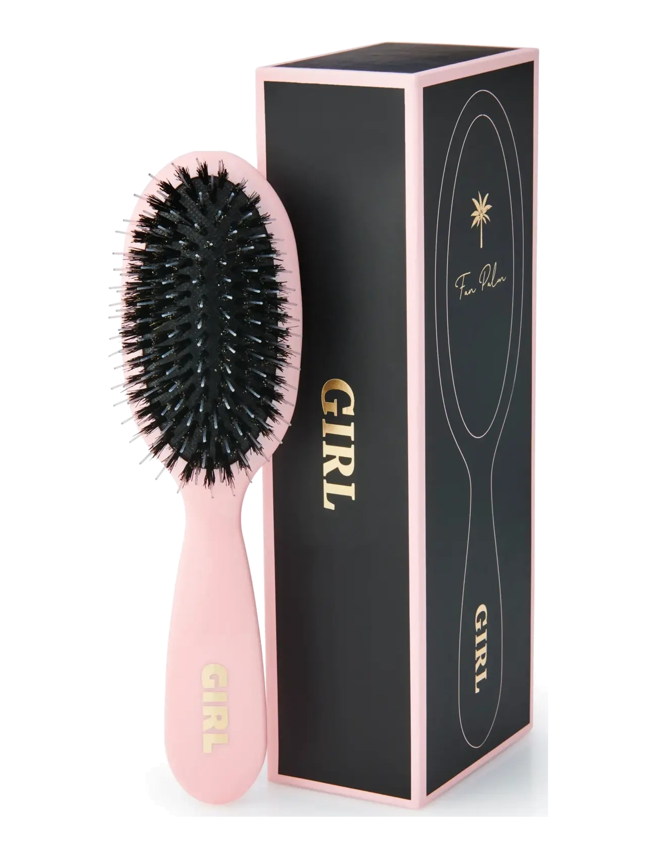 Fan Palm Girl Small, One Size, Hair Accessories, Rosa - Hairbrush, Kinder