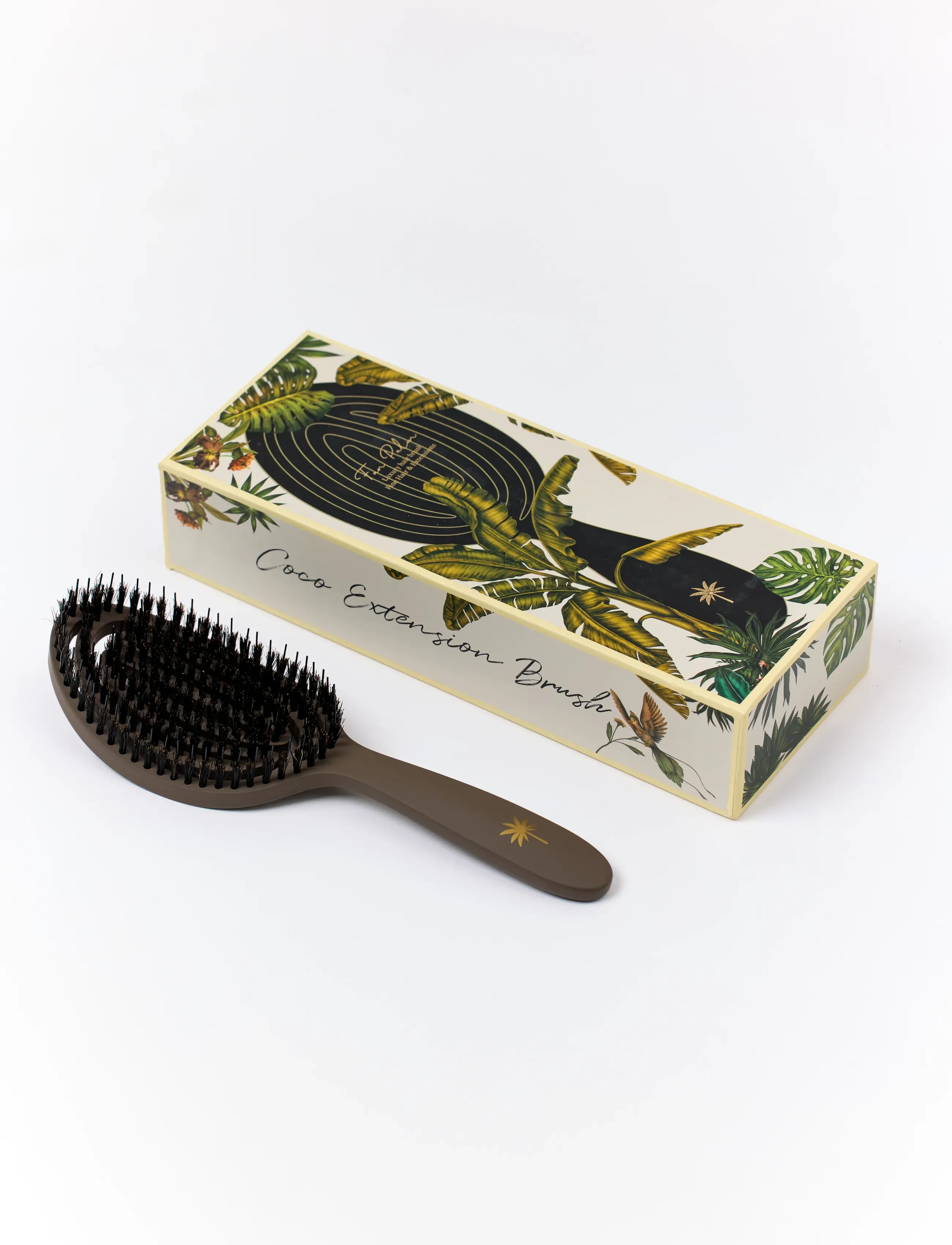 Fan Palm Coco Large, One Size, Hair Brushes & Combs, Grau - Detangling Brush, Beauty