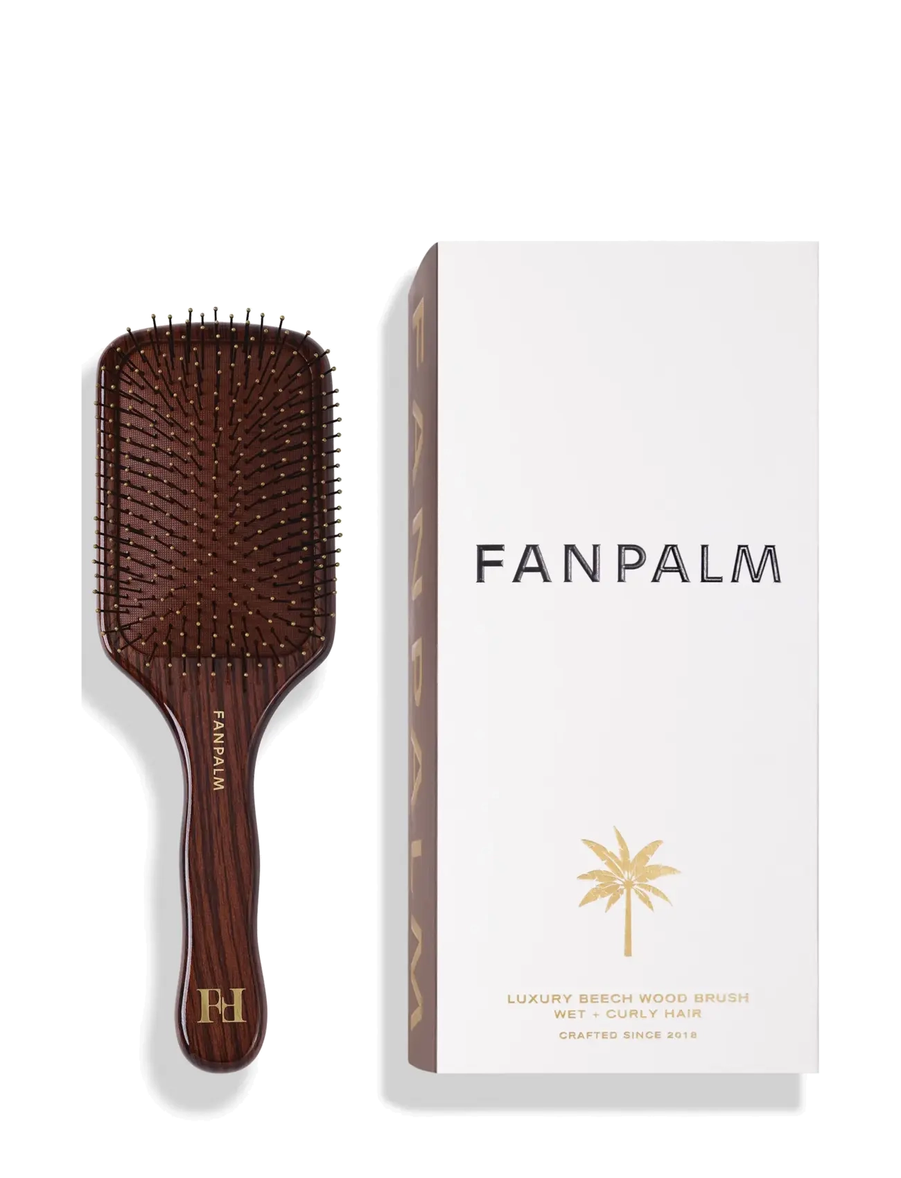 Fan Palm Wet + Curly Hairbrush Nylon - Hårprodukter - GLOSSY BROWN / brown