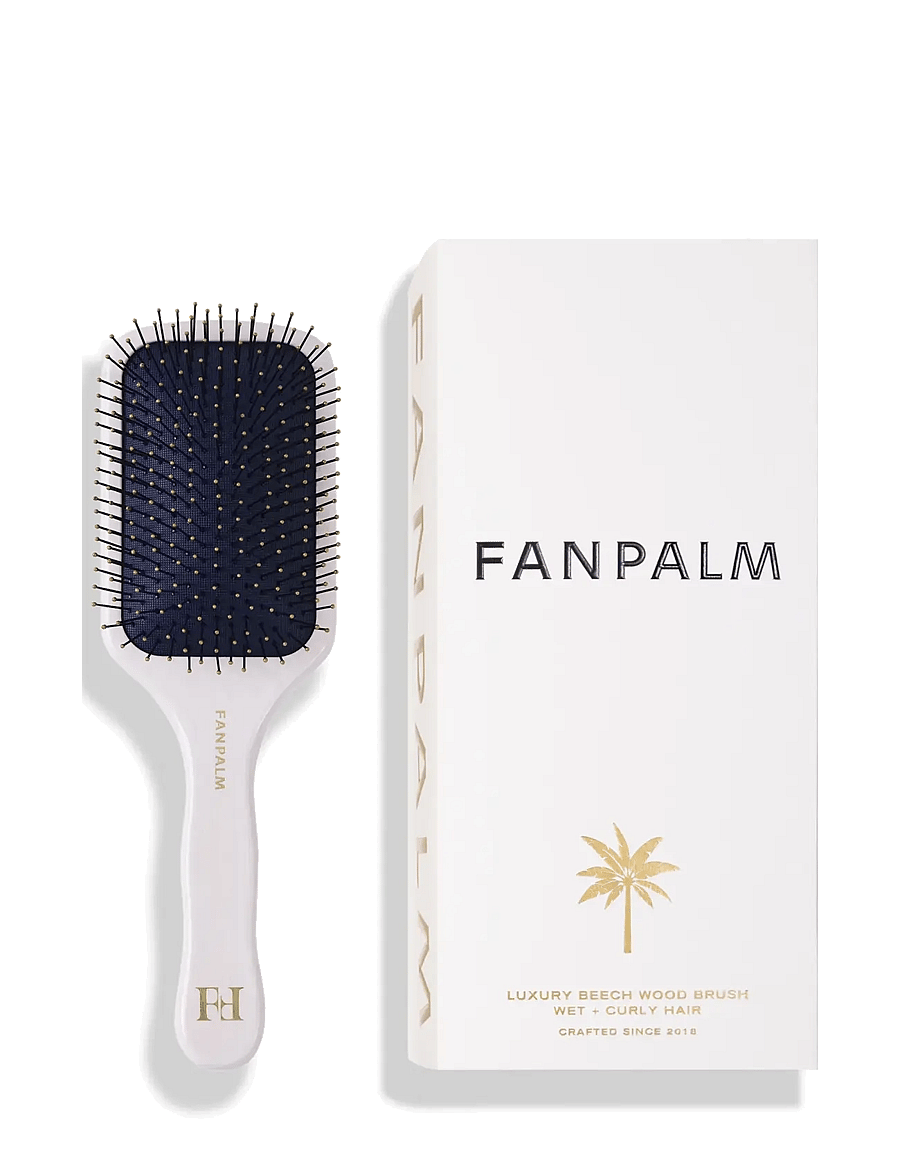 Fan Palm - Wet + Curly Hairbrush Nylon - paddelbürsten - glossy white - 1