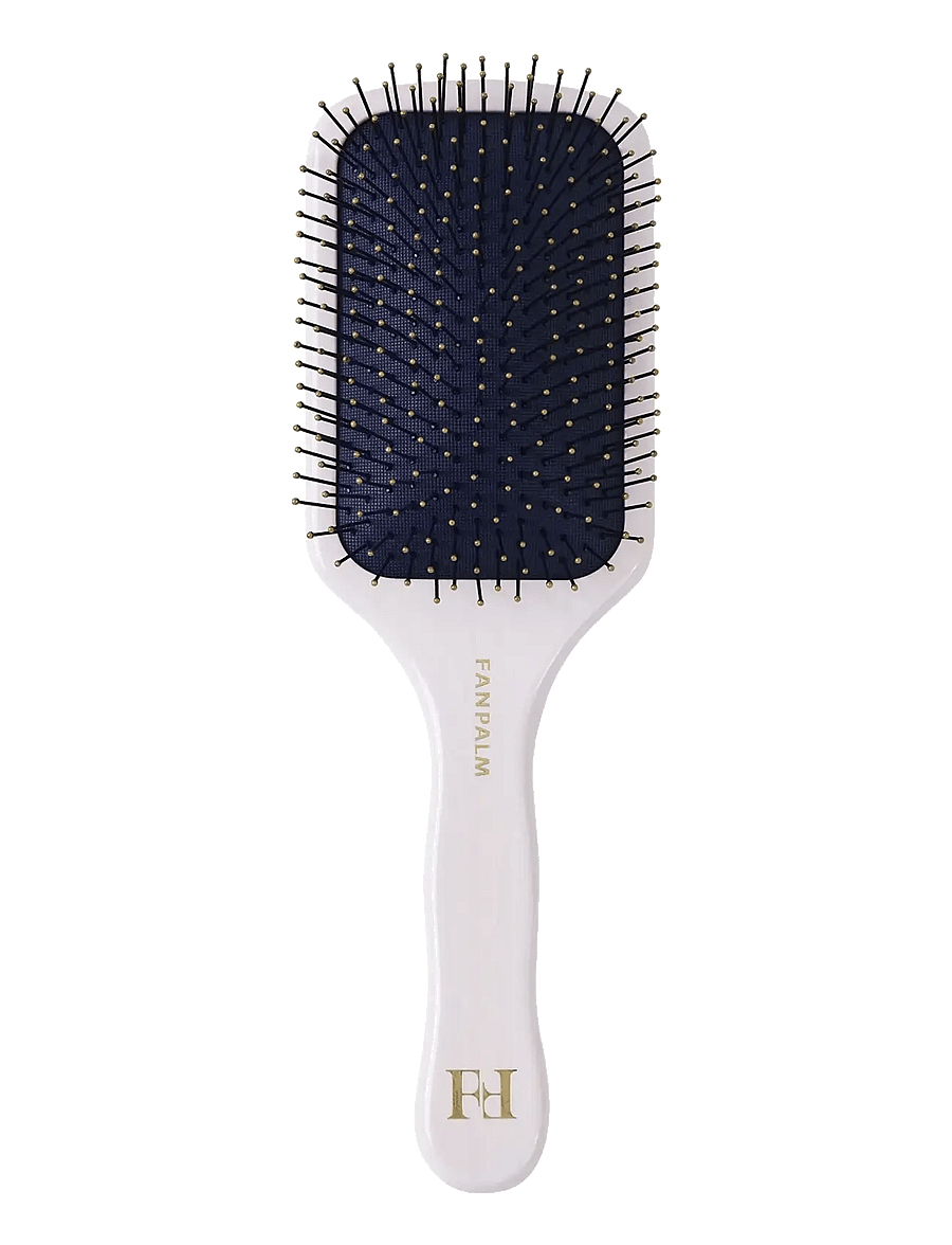 Fan Palm - Wet + Curly Hairbrush Nylon - paddelbürsten - glossy white - 2