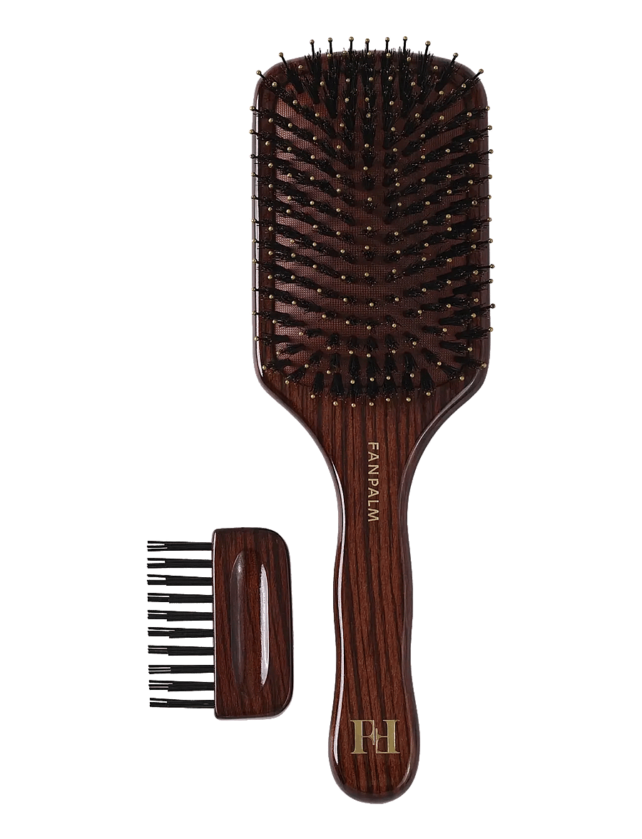 Fan Palm - Boar- & Nylon Hairbrush - glossy brown - 2