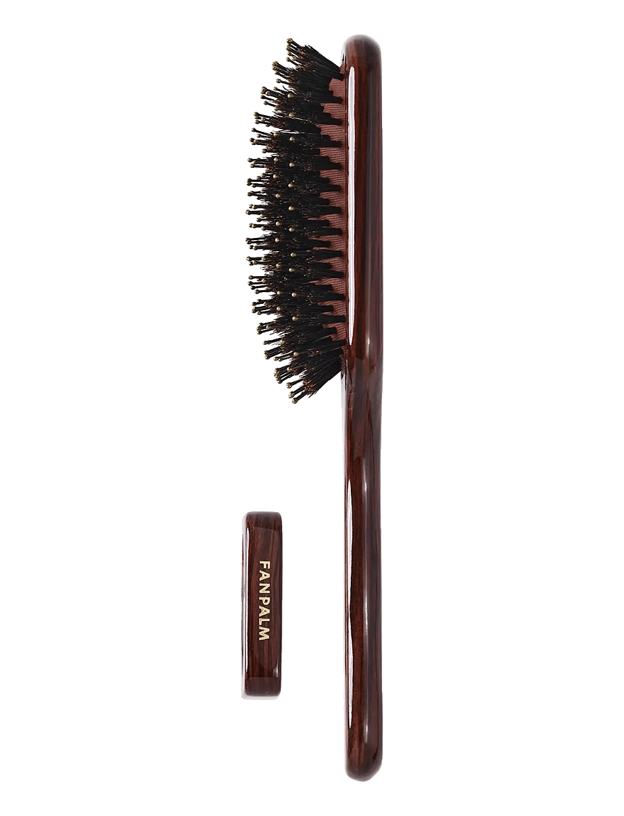 Fan Palm - Boar- & Nylon Hairbrush - glossy brown - 3