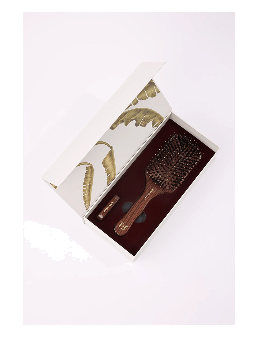 Fan Palm - Boar- & Nylon Hairbrush - glossy brown - 4