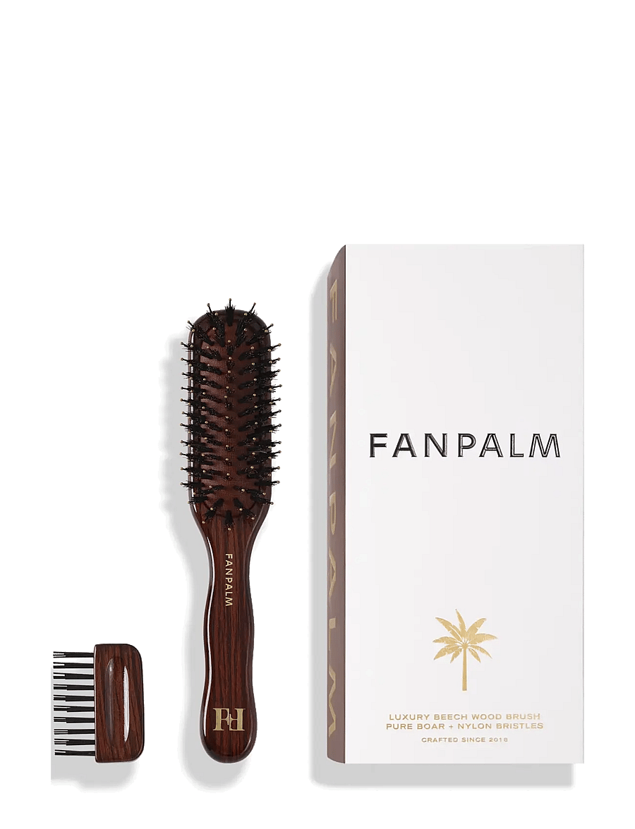Fan Palm - Boar- & Nylon Hairbrush - glossy brown - 1