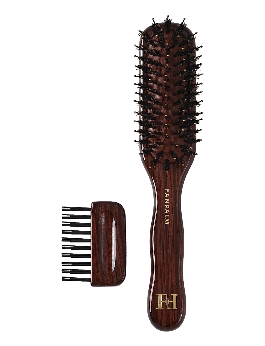 Fan Palm - Boar- & Nylon Hairbrush - glossy brown - 2