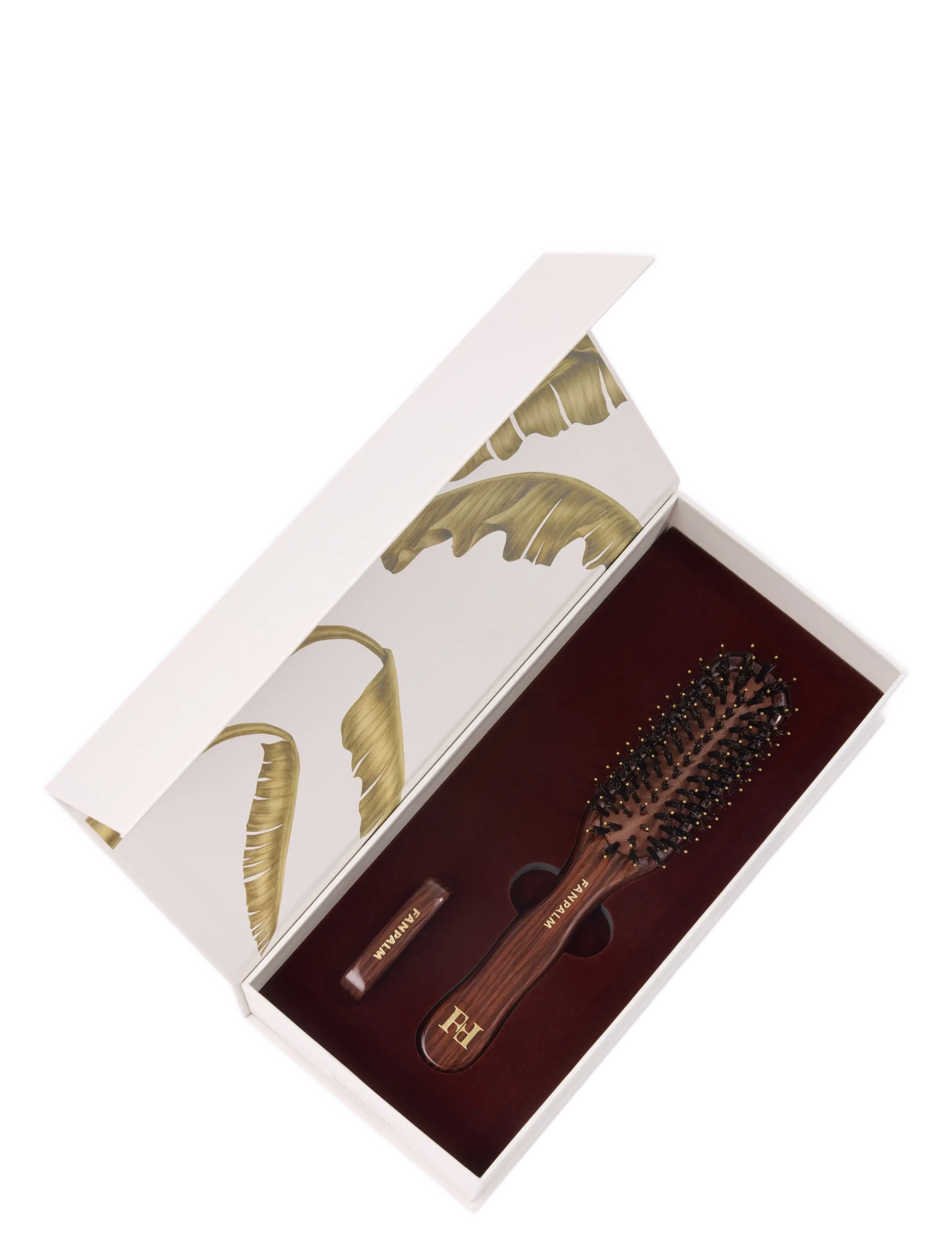 Fan Palm - Boar- & Nylon Hairbrush - glossy brown - 4