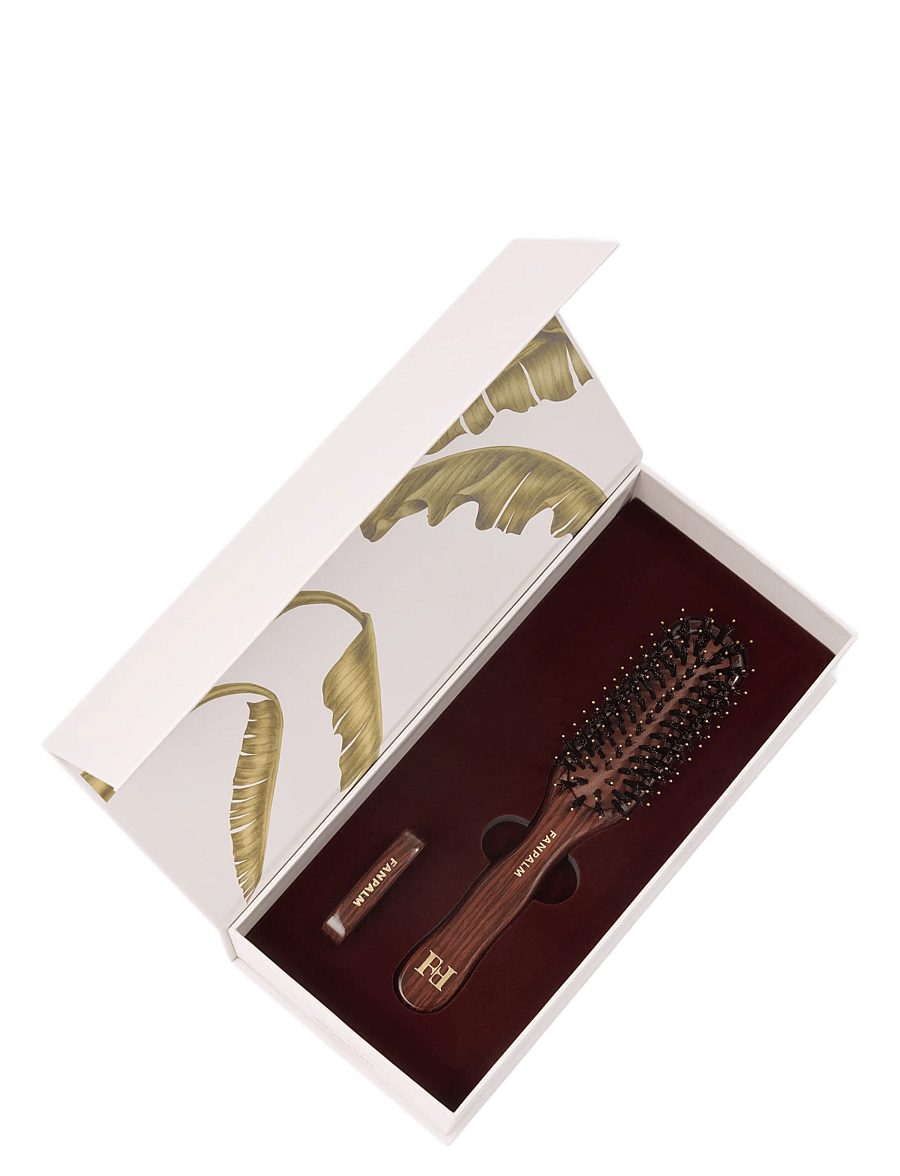 Fan Palm - Boar- & Nylon Hairbrush - glossy brown - 4