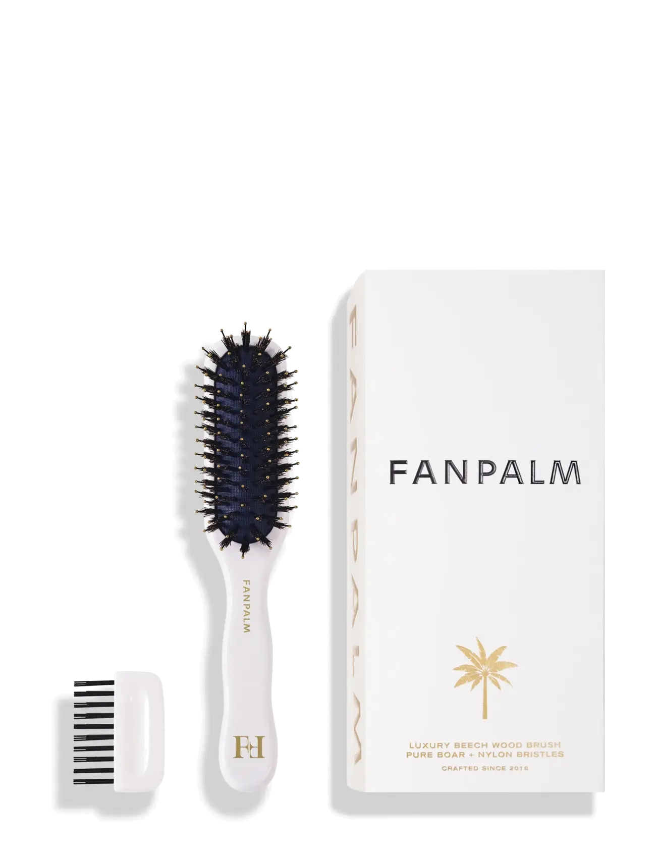 Fan Palm Boar- & Nylon Hairbrush, One Size, Hair Brushes Combs, Weiß - Styling Brush, Beauty