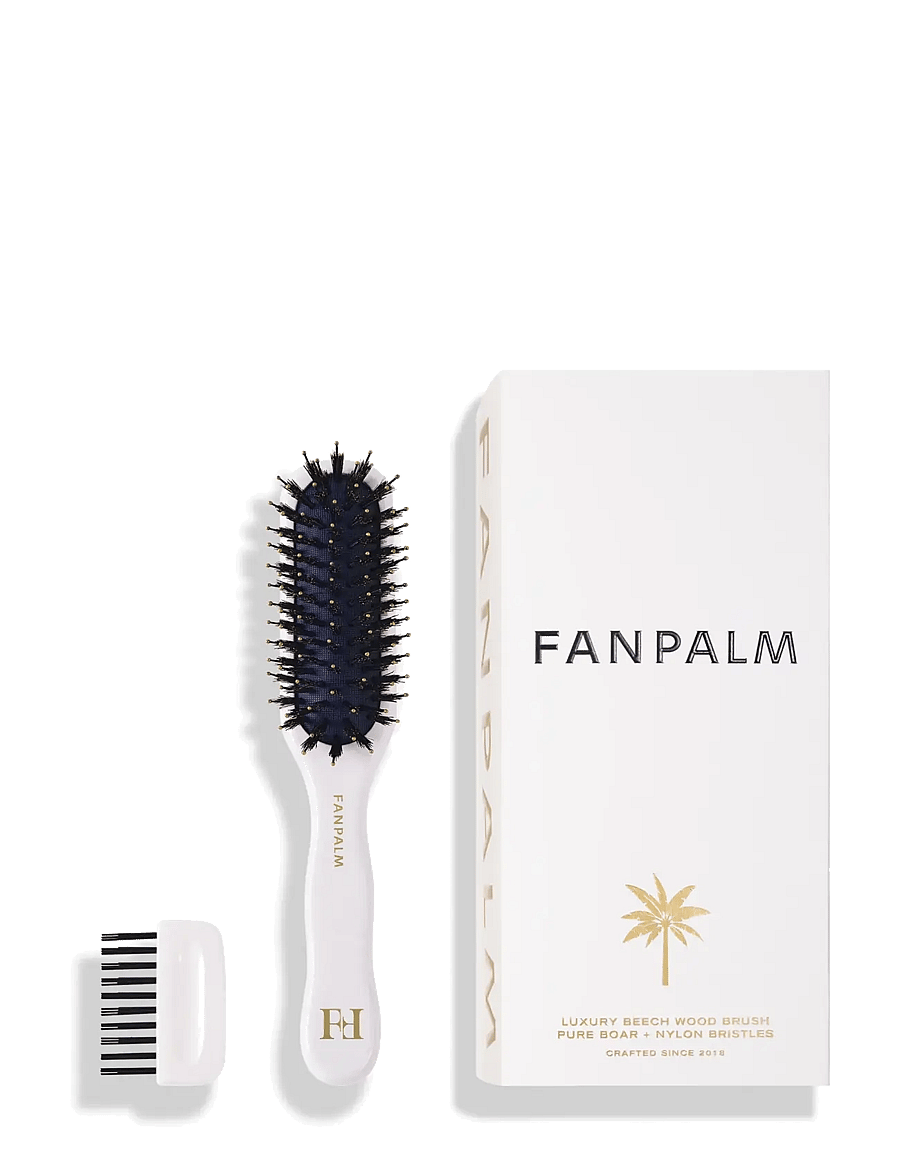 Fan Palm - Boar- & Nylon Hairbrush - glossy white - 0