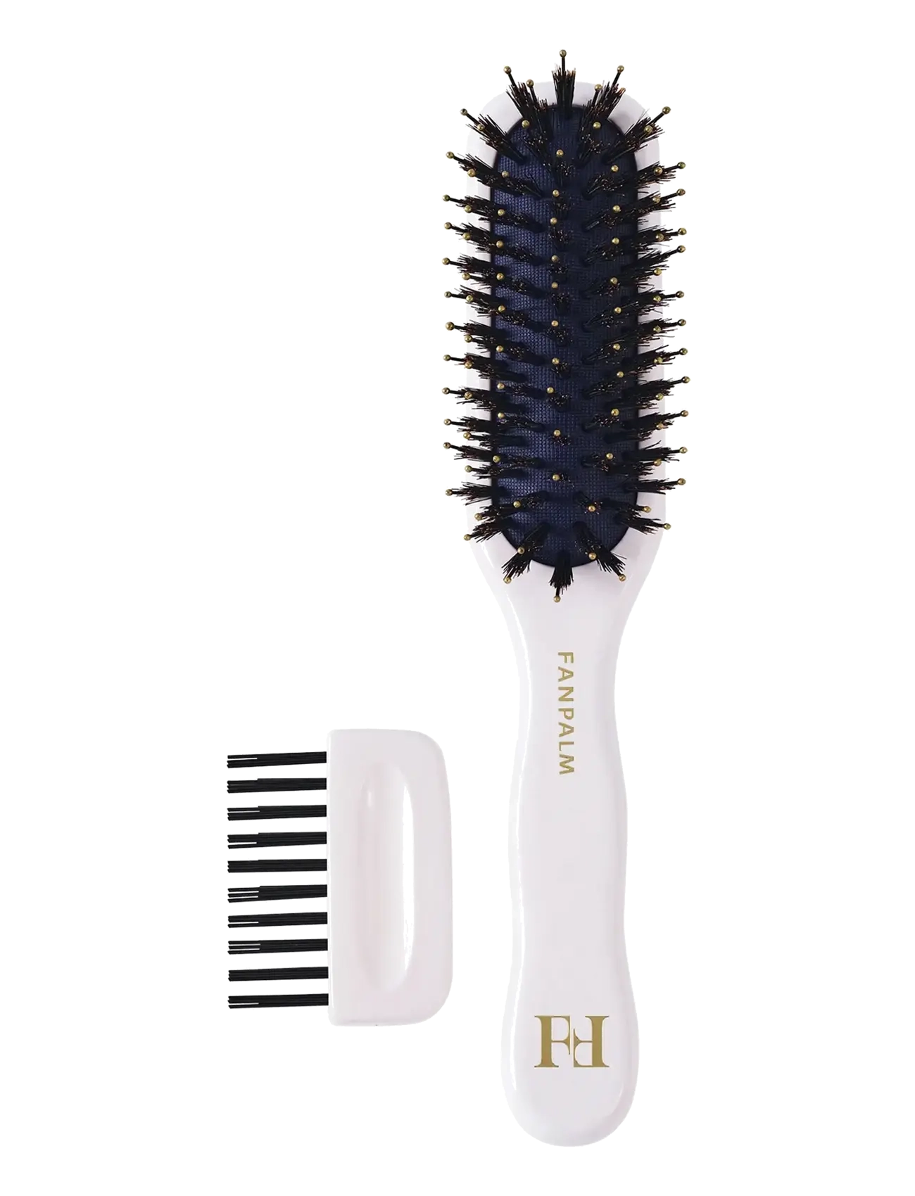 Fan Palm - Boar- & Nylon Hairbrush - glossy white - 1