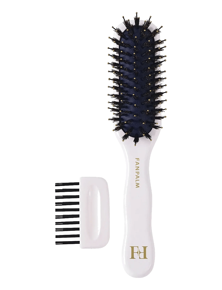 Fan Palm - Boar- & Nylon Hairbrush - glossy white - 1